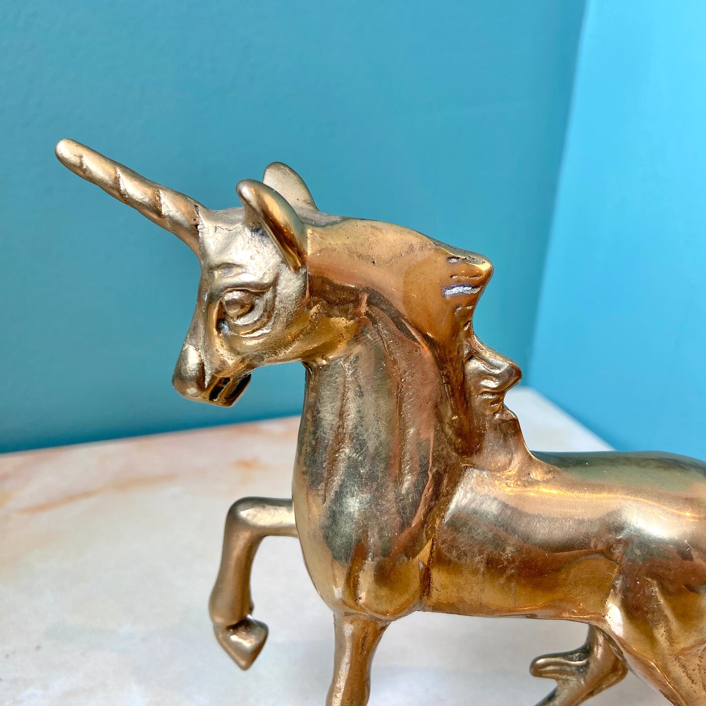 Vintage Brass Unicorn Figurine