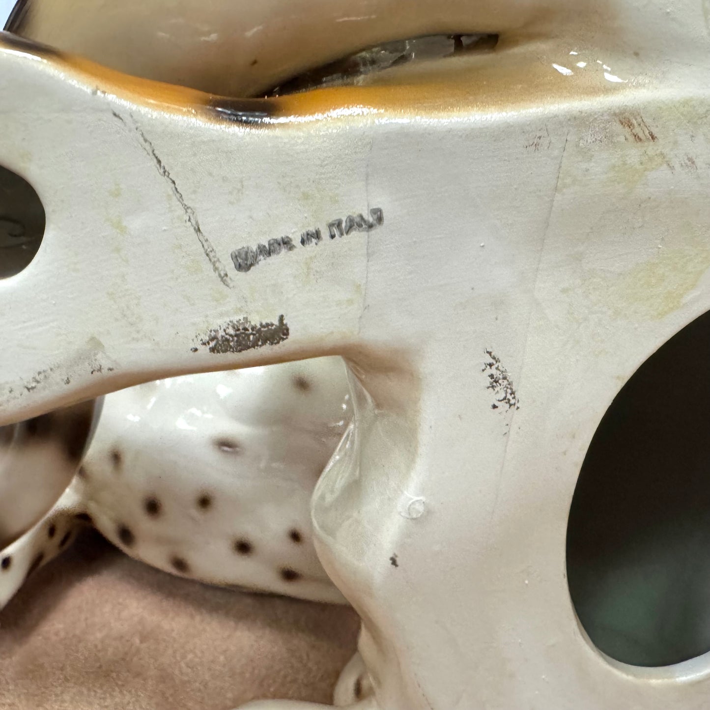 Vintage Large Italian Ceramic Cheetah Statue