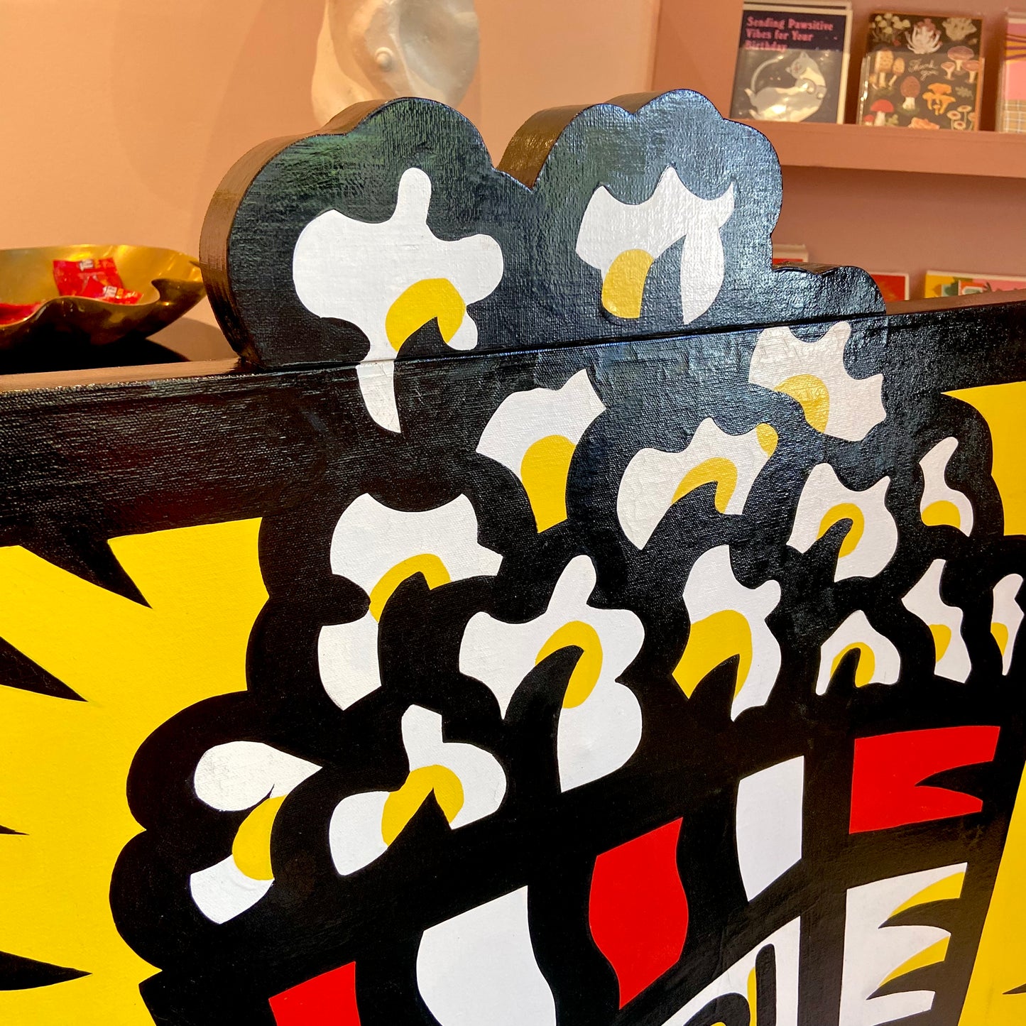 Rare Vintage Signed Burton Morris ‘Popcorn’ Acrylic 3D Artwork