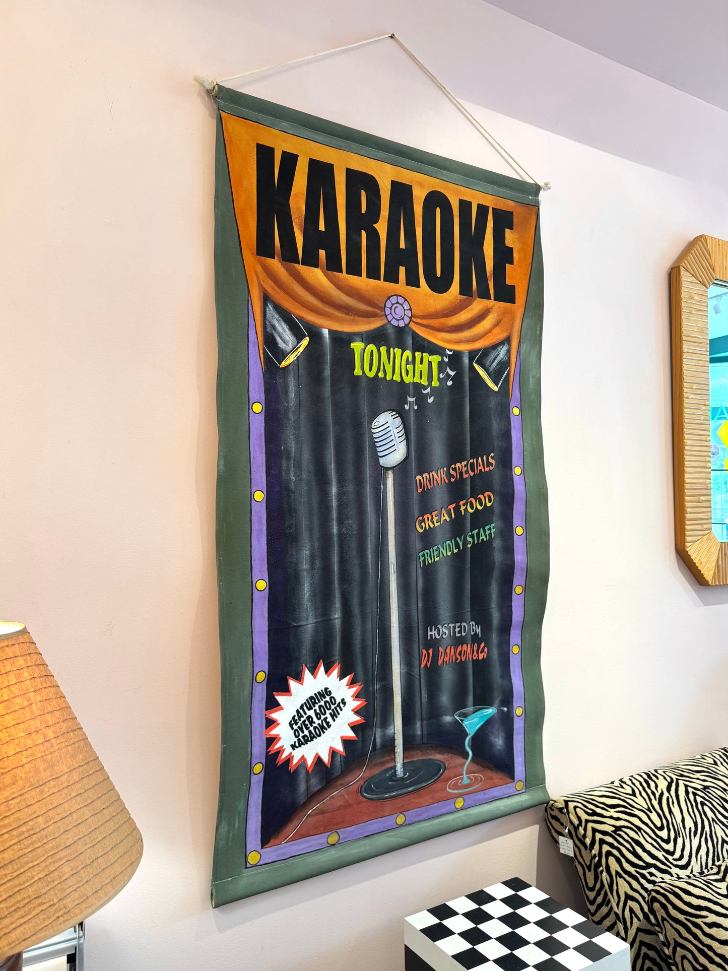 Vintage Hand Painted Original "Karaoke" Artwork