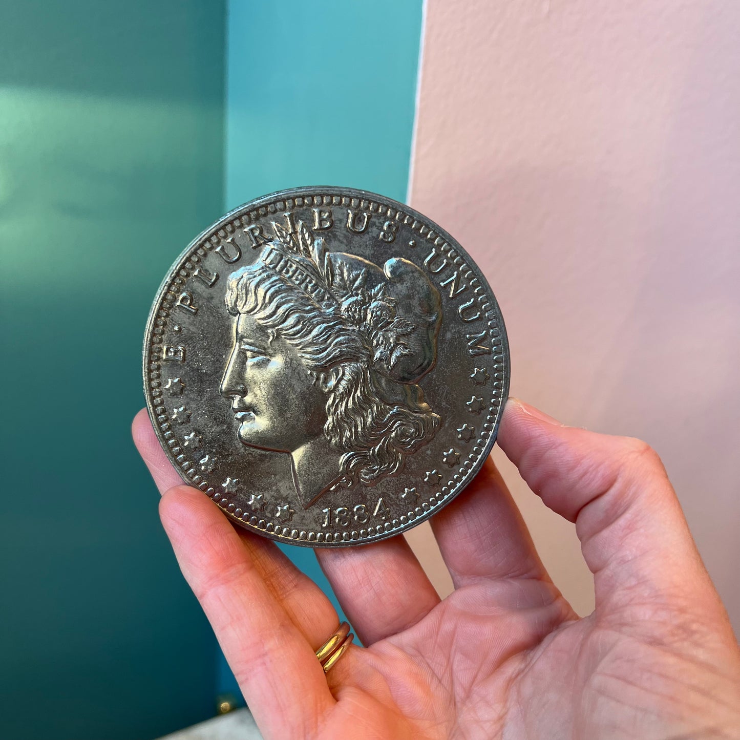 Set of Four Vintage Oversized Novelty Coins