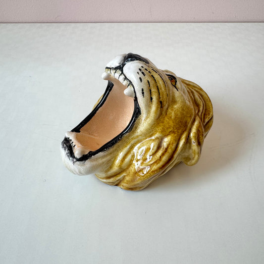 Small Vintage Terracotta Lion Head Catchall