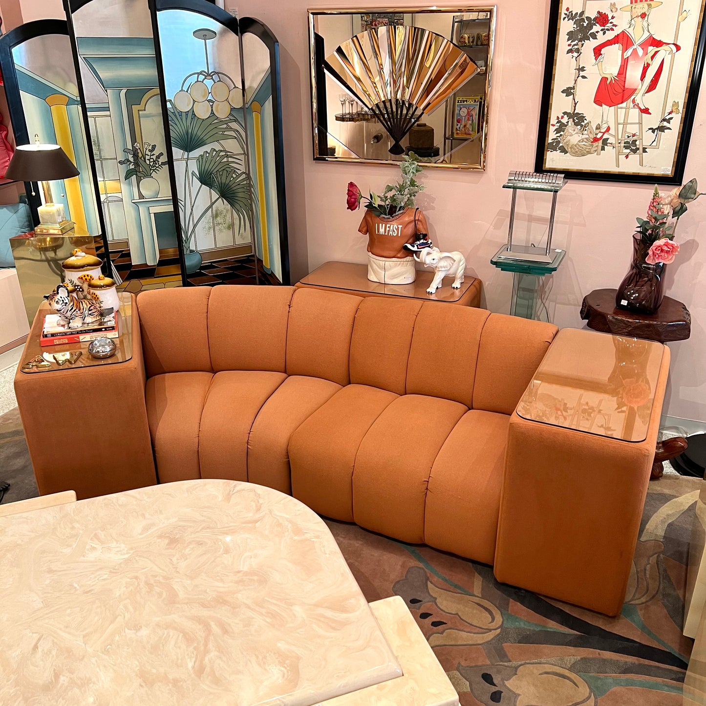 Vintage Terracotta Modular Sofa by Bernhardt (per piece)
