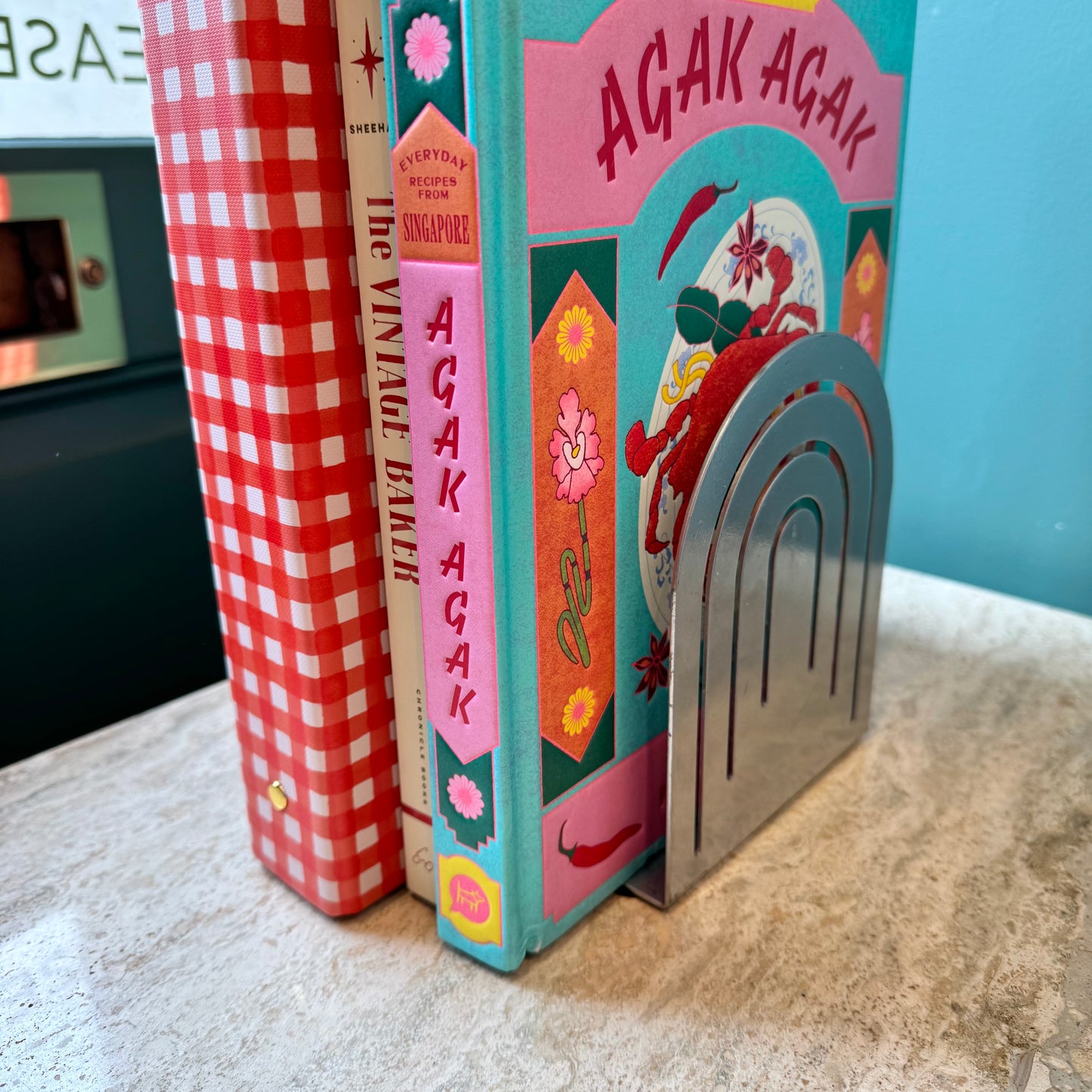 Pair of Vintage Silver and Black Spectrum Arch Metal Bookends