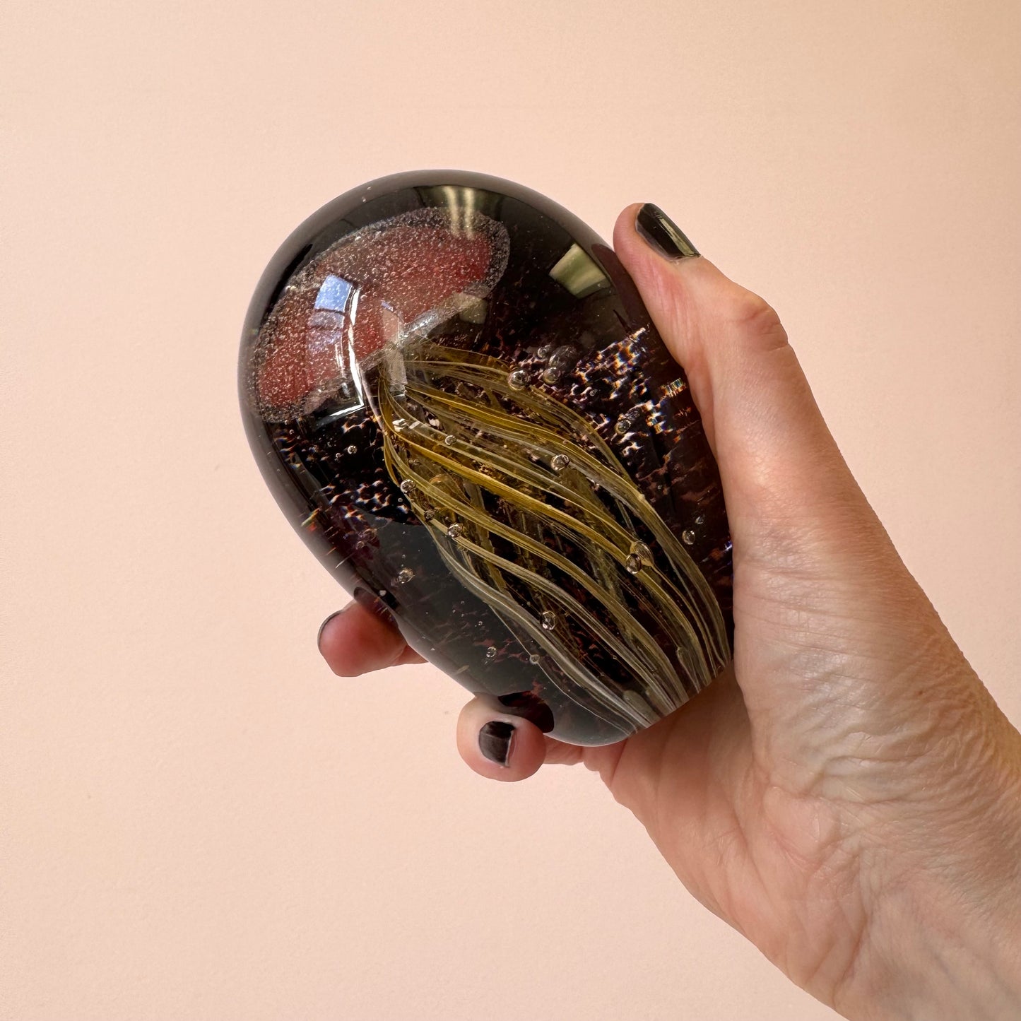 Vintage Glass Jellyfish Paperweight