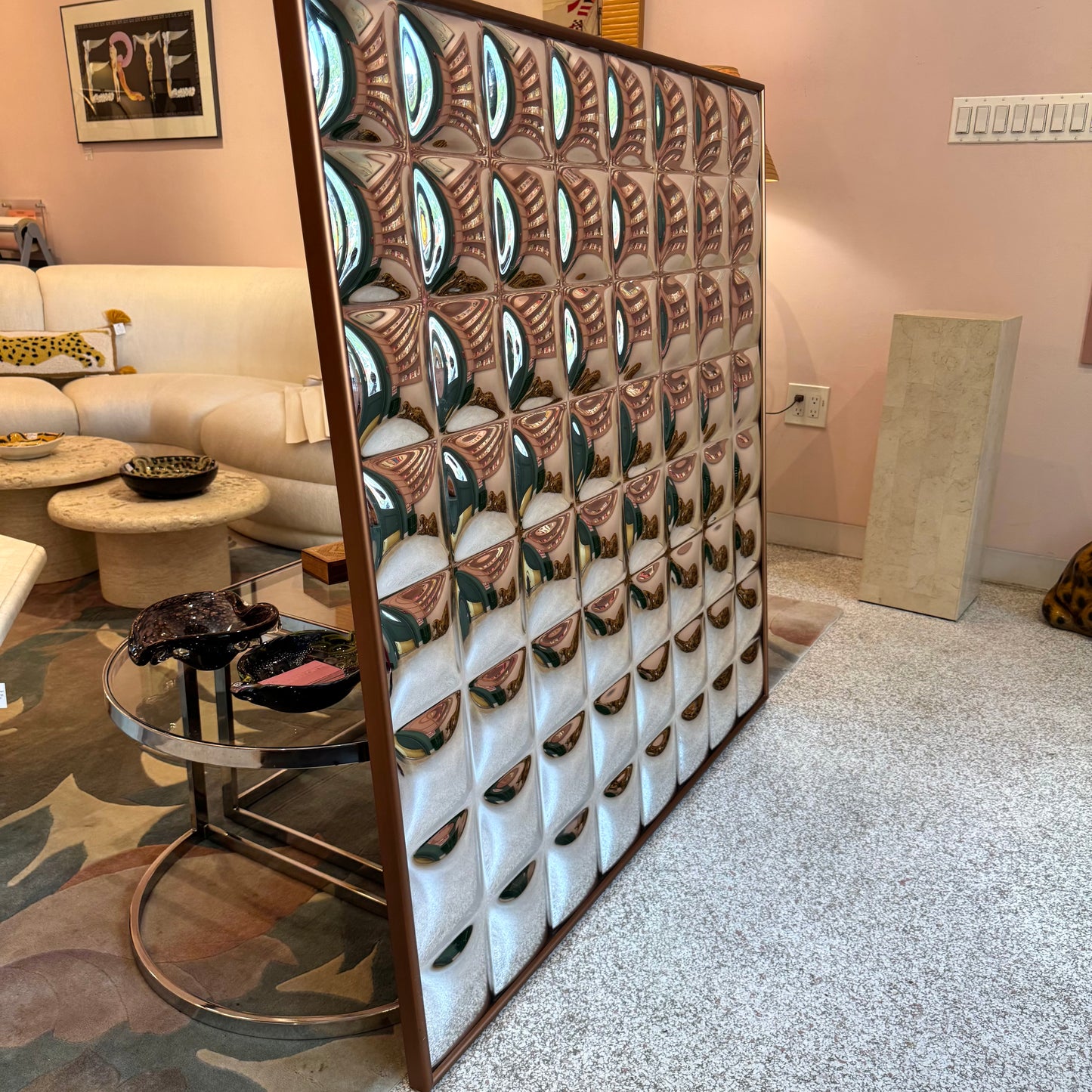 Vintage Turner Space Age Chrome Bubble Mirror