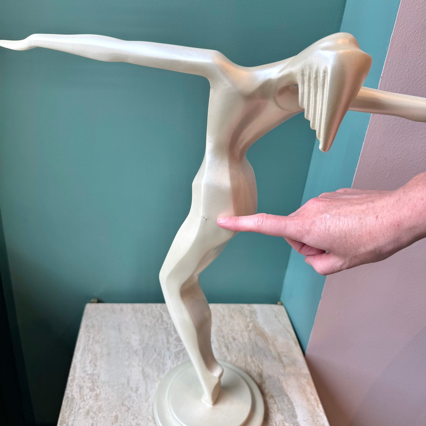 Vintage Art Deco Dramatic Posing Figure Statue