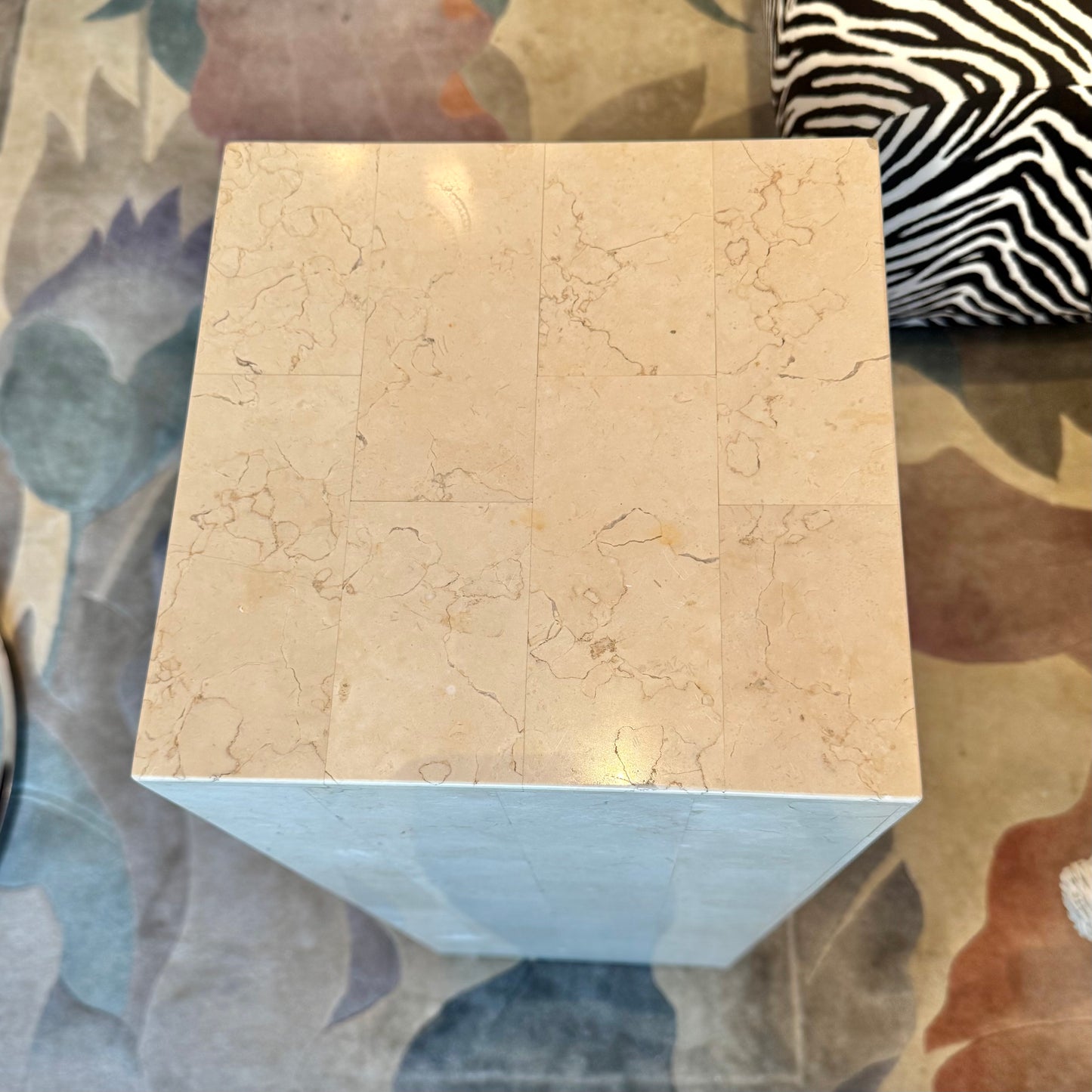 Vintage Square Travertine Pedestal