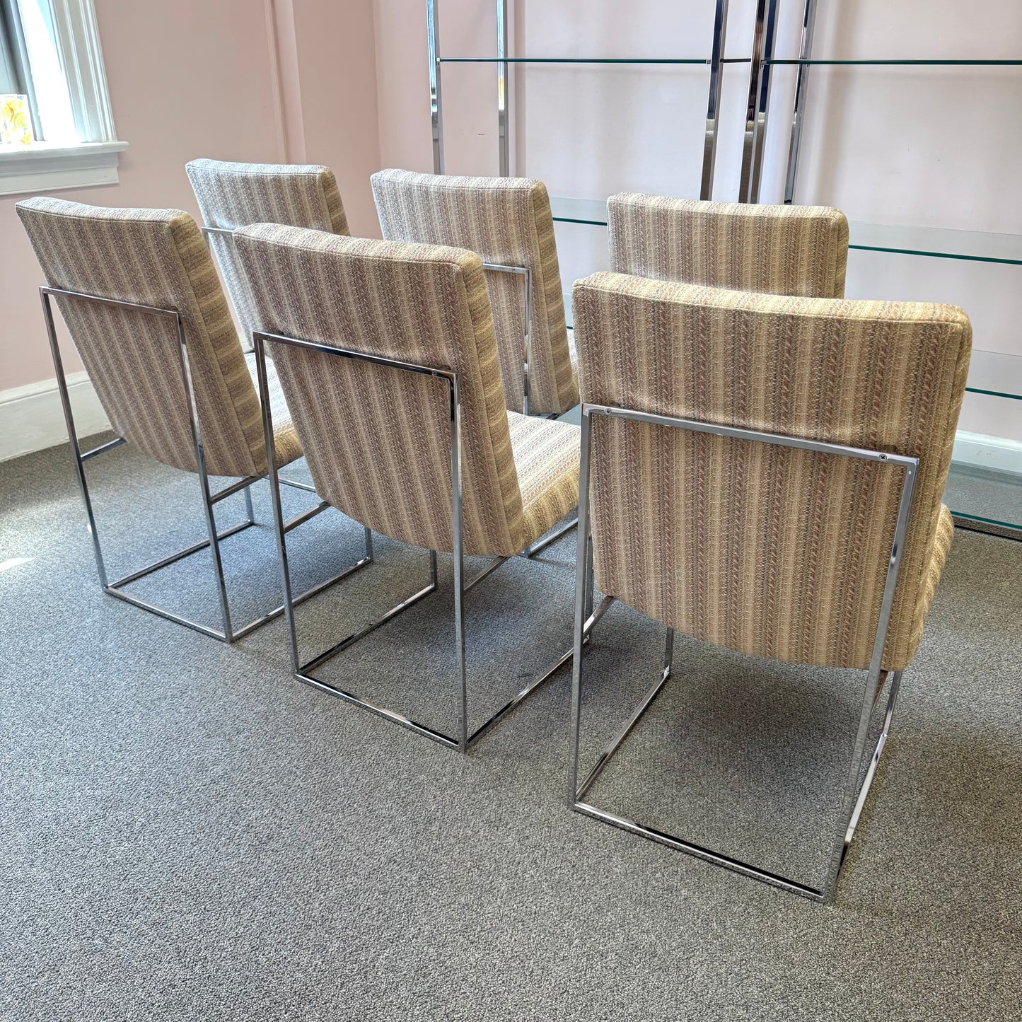 Vintage 1970's Set of 6 Dining Chairs by Milo Baughman for Thayer Coggin