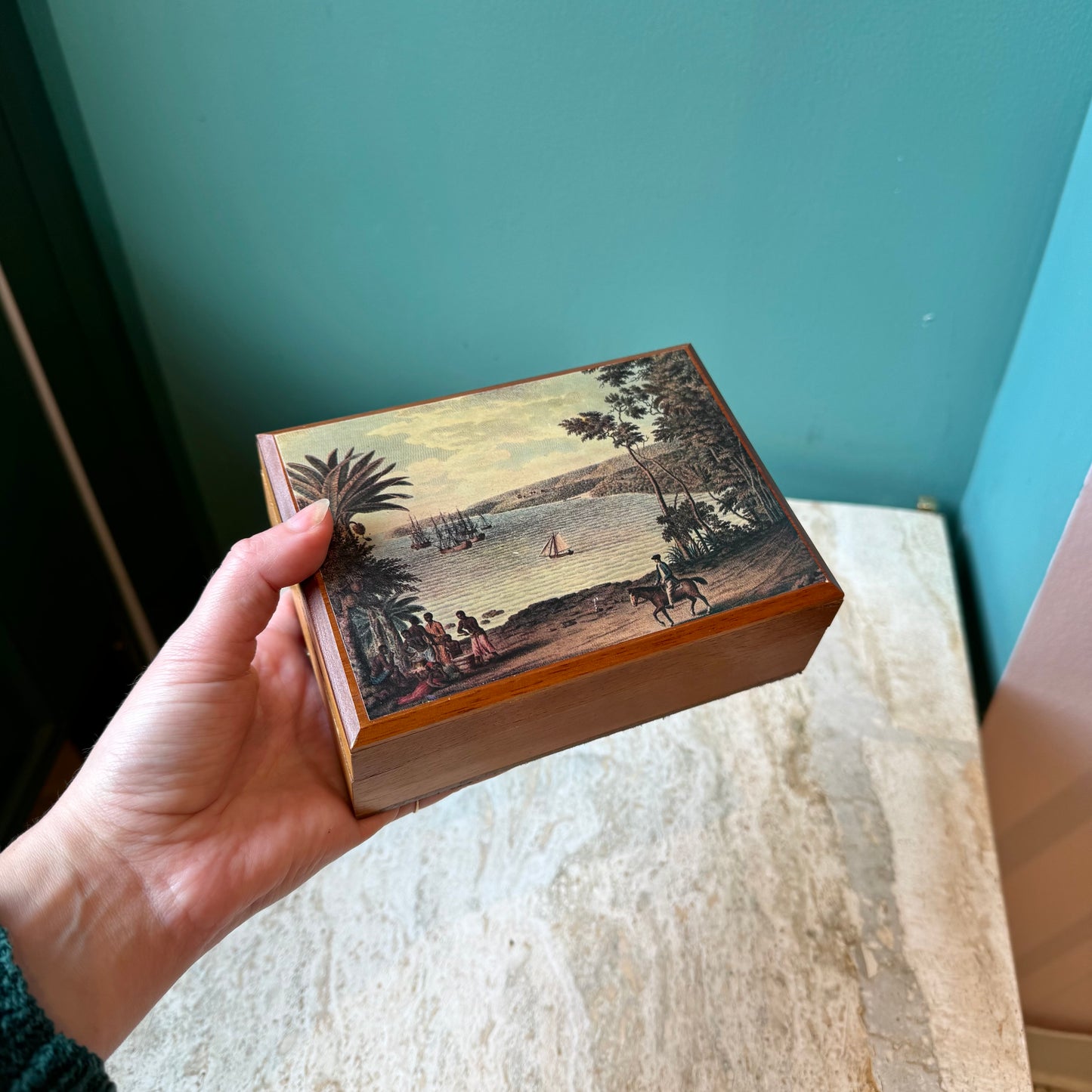 Vintage Annabella Caribbean Wooden Trinket Box