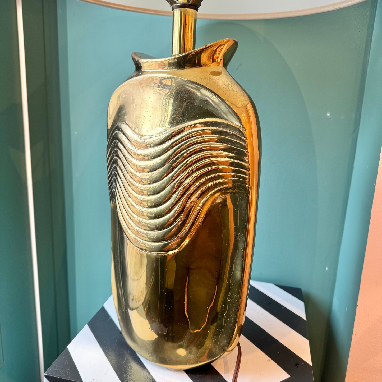 Vintage Brass Deco Style Table Lamp