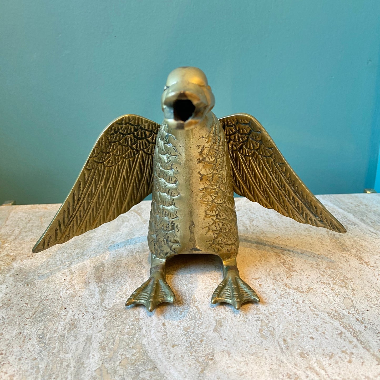 Vintage Brass Duck Statue