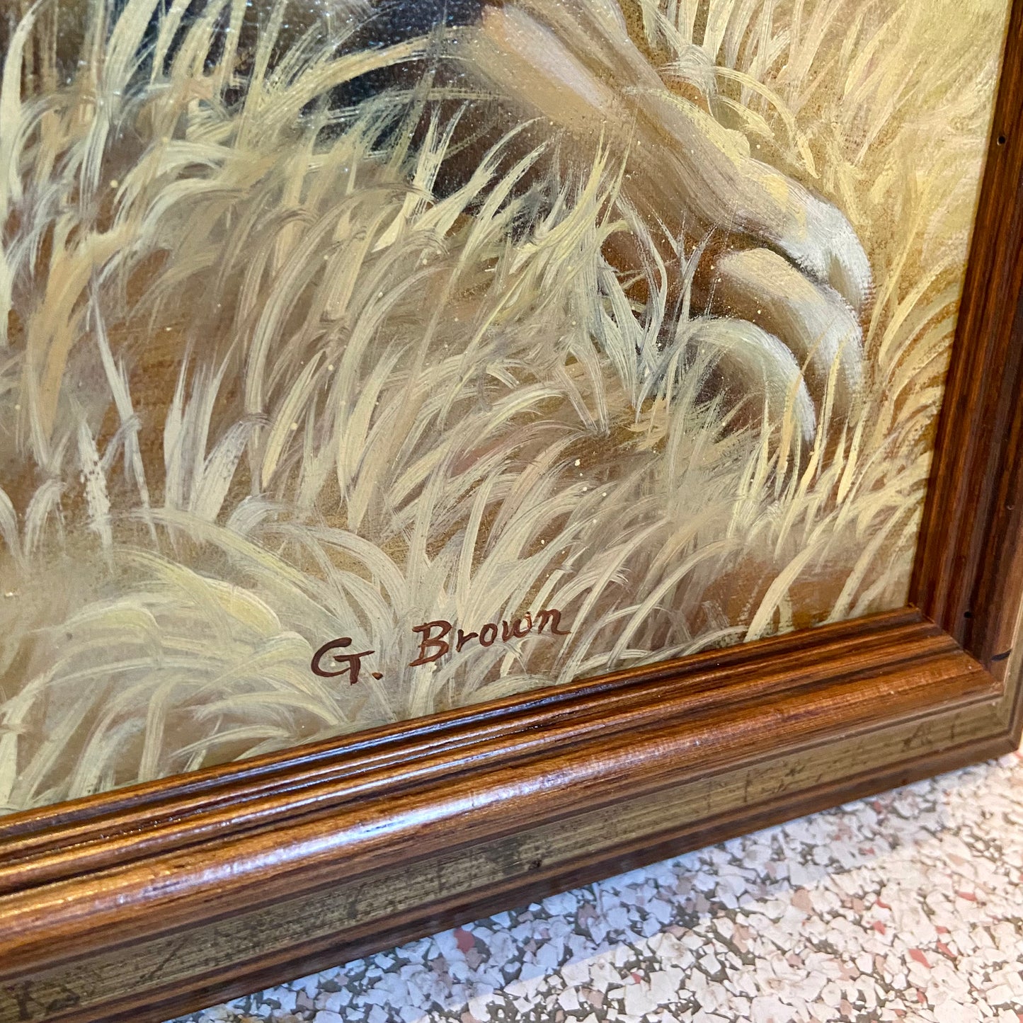 Framed Vintage Bengal Tiger Artwork
