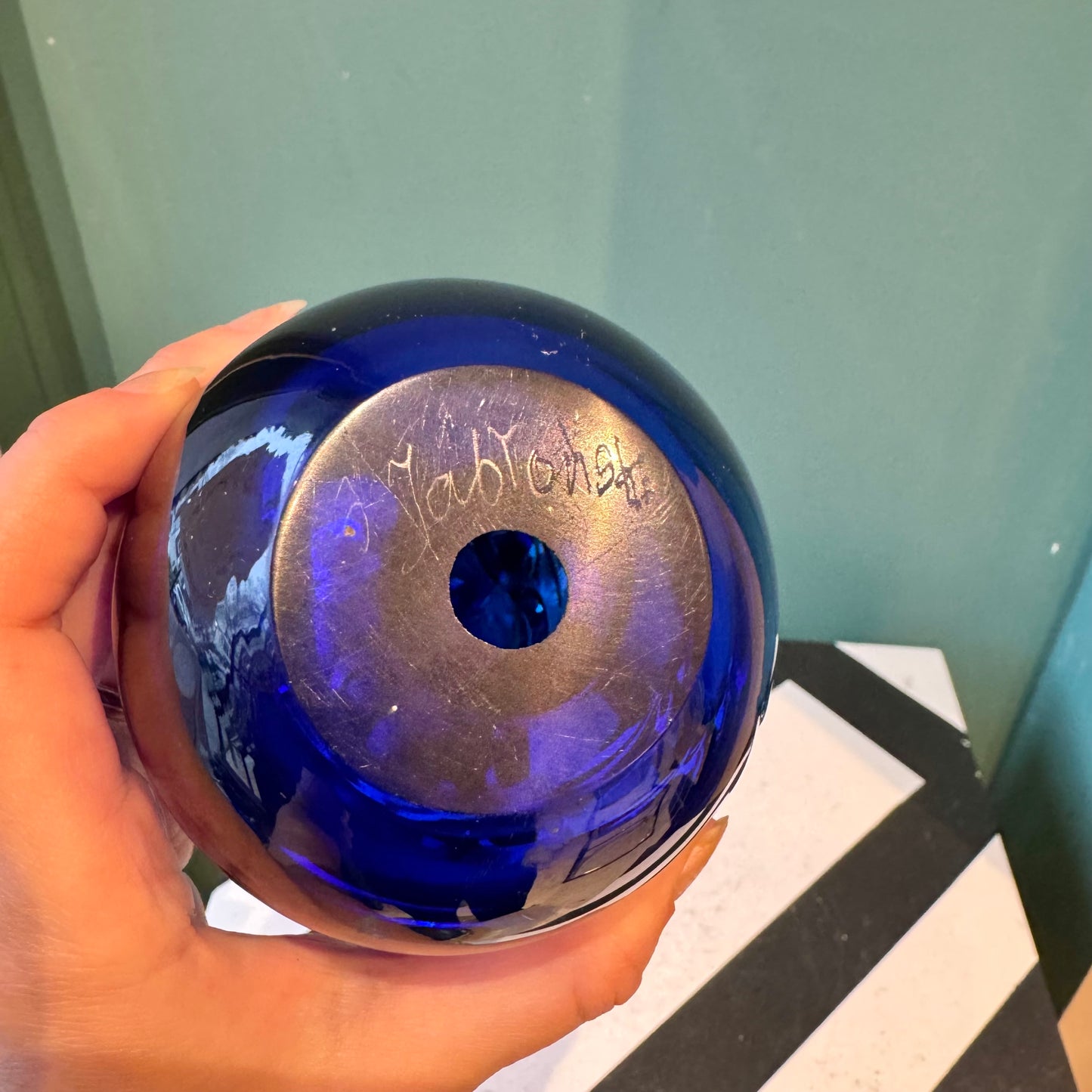 Vintage Hand Blown Crystal Paperweight