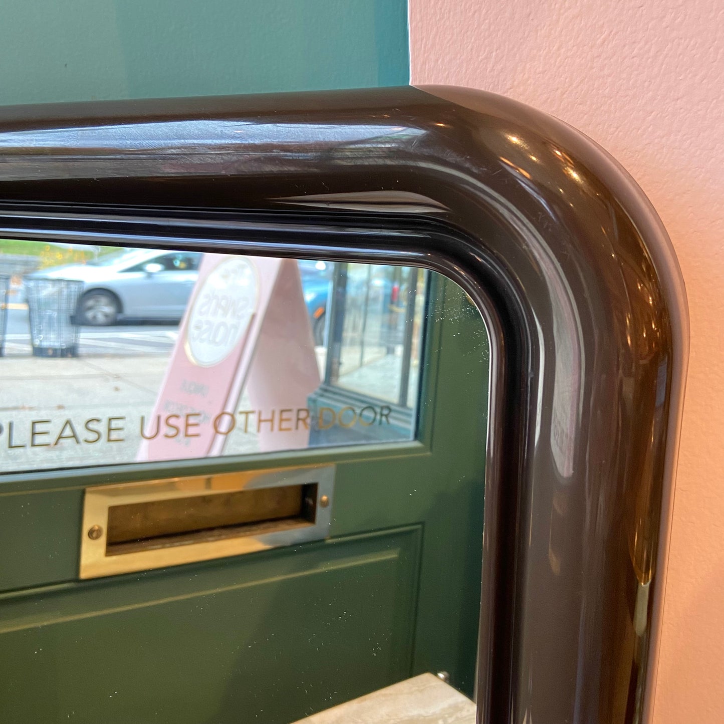 Vintage Delfo Mirror in Brown Plastic by Sergio Mazza for Artemide, 1960s