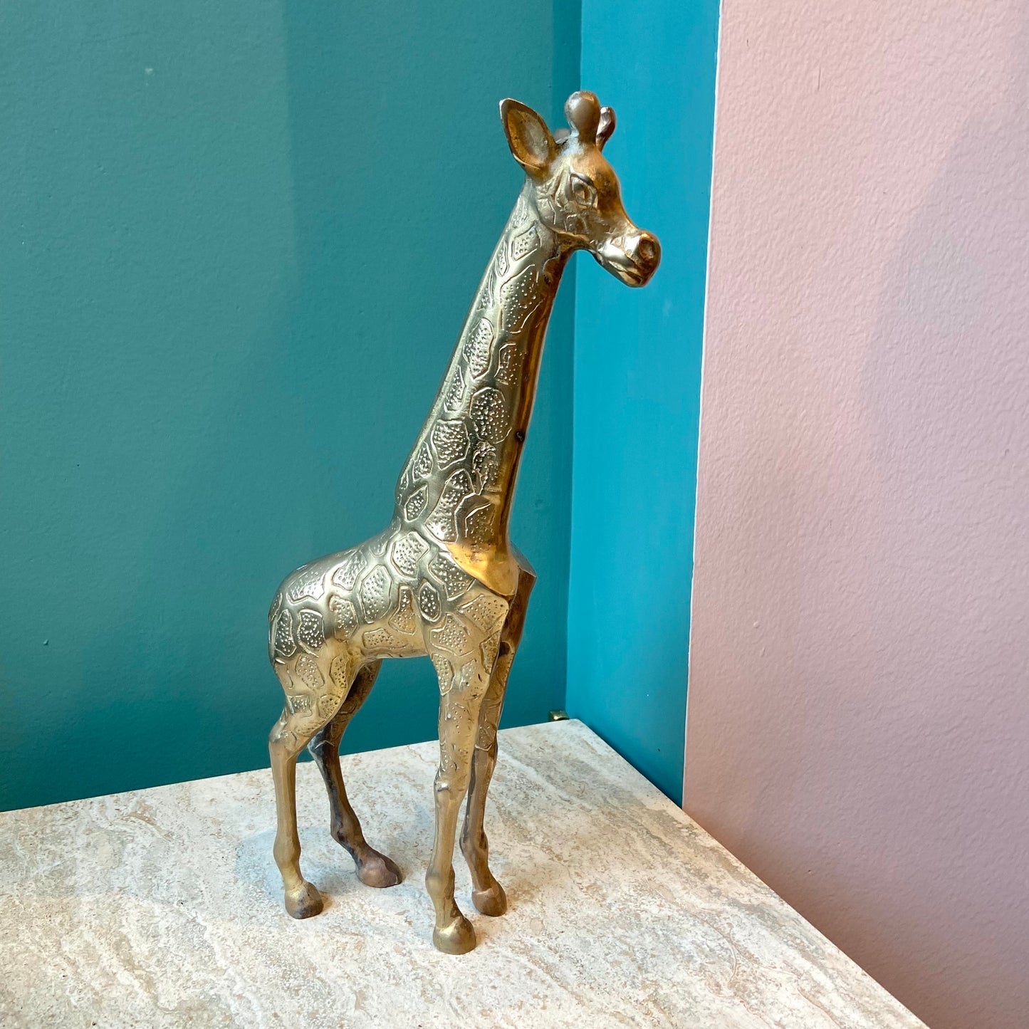 Vintage Brass Giraffe Statue