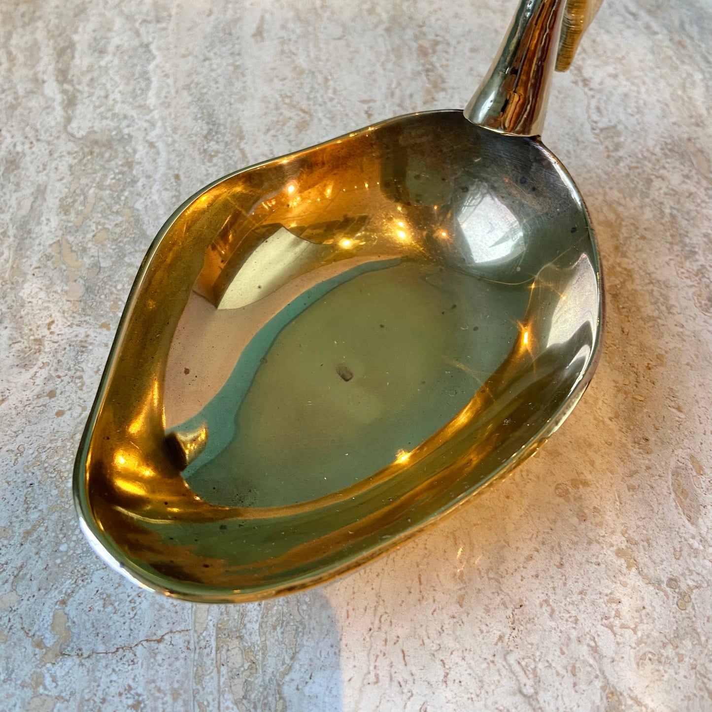 Vintage Brass Swan Trinket/Soap Dish 7”