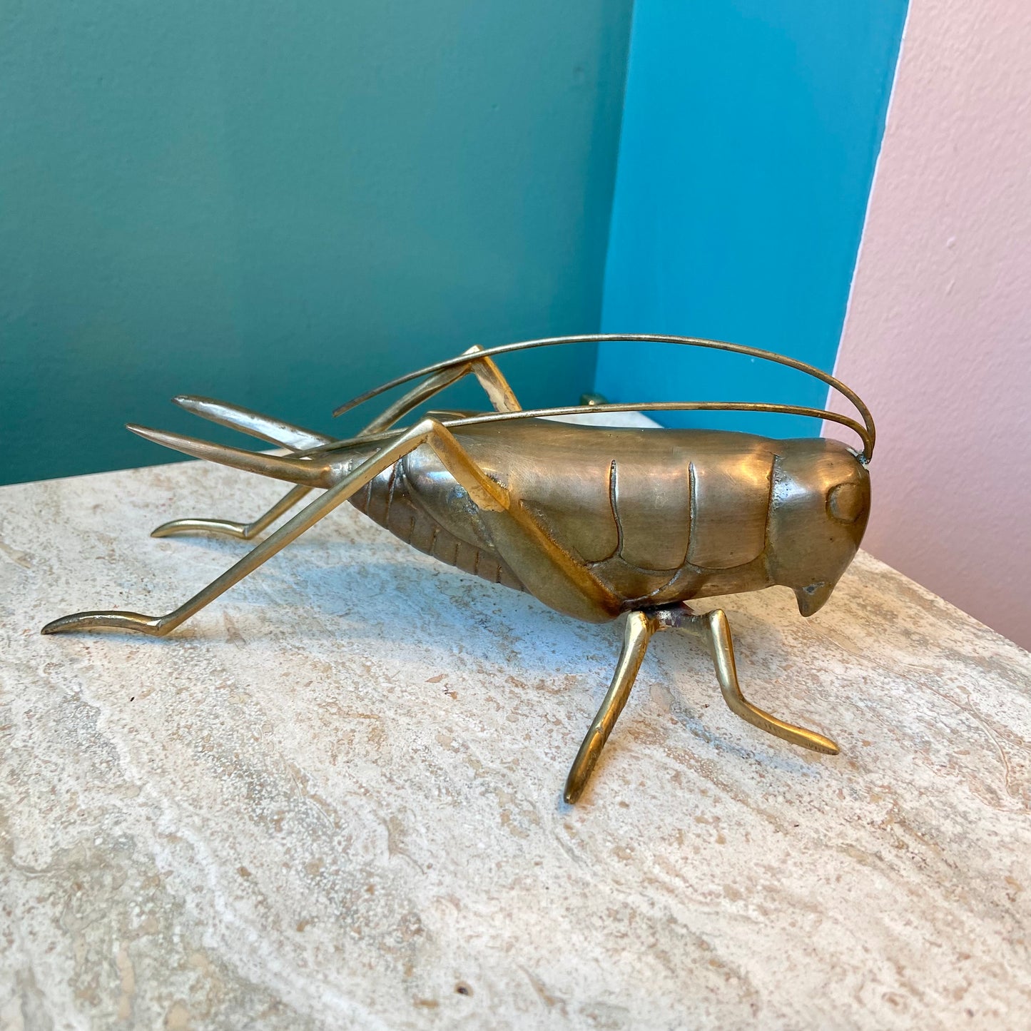 Vintage Large Brass Cricket Figurine