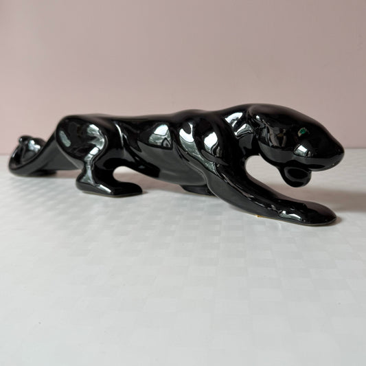 Vintage Ceramic Black Panther Statue