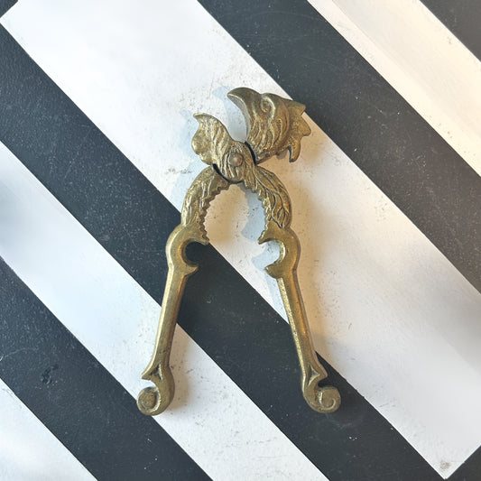 Vintage Brass Rooster Nutcracker
