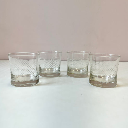Vintage Mid-Century Georges Briard Textured Dot Rocks Glasses- Set of 4