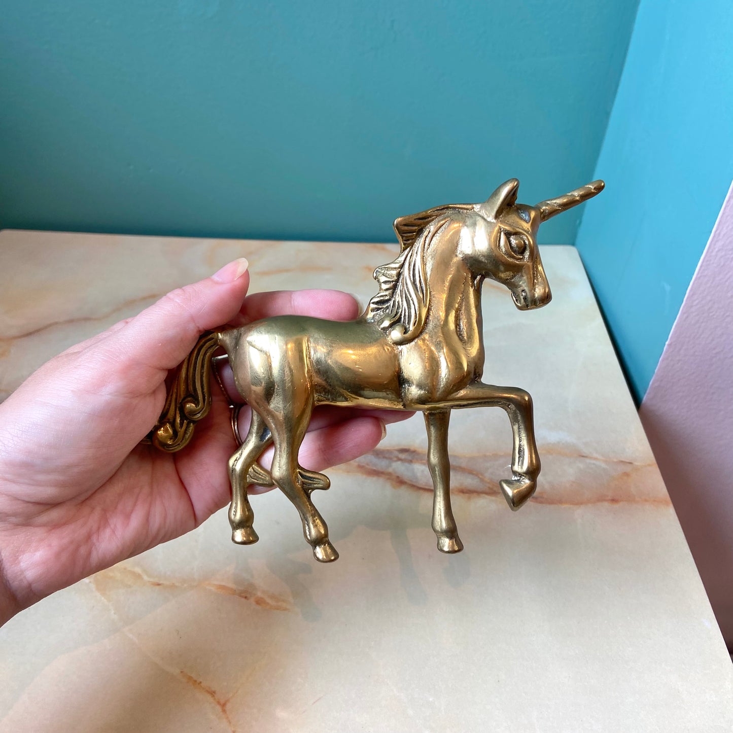 Vintage Brass Unicorn Figurine