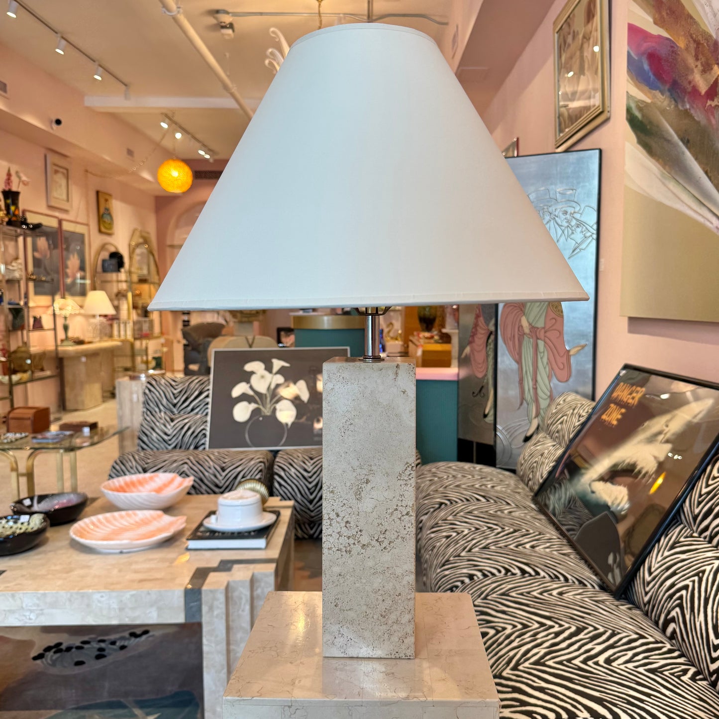 Mid Century Travertine Lamp
