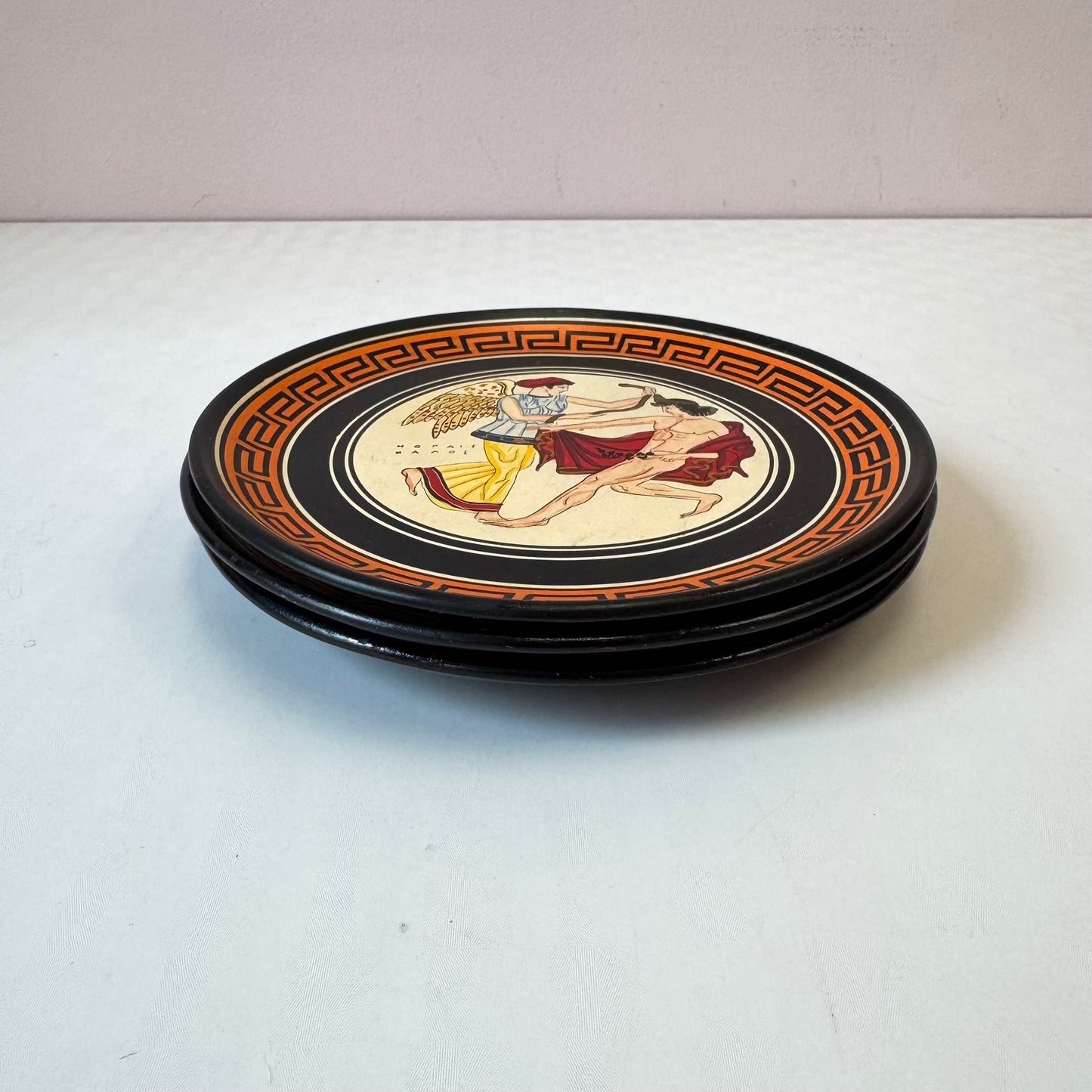 Vintage Set of 3 Mid-Century Greek Wall Hanging Plates by D. Vassilopoulos