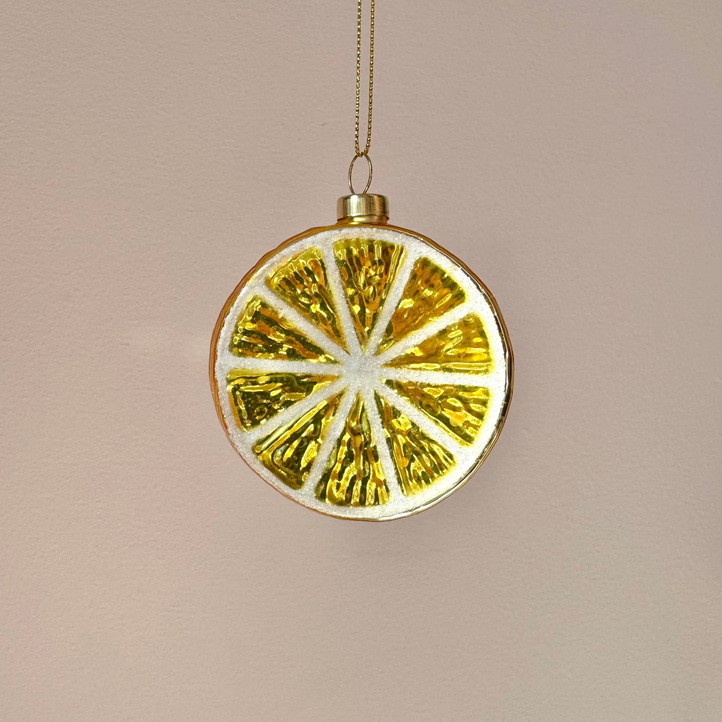 Glass Lemon Half Ornament