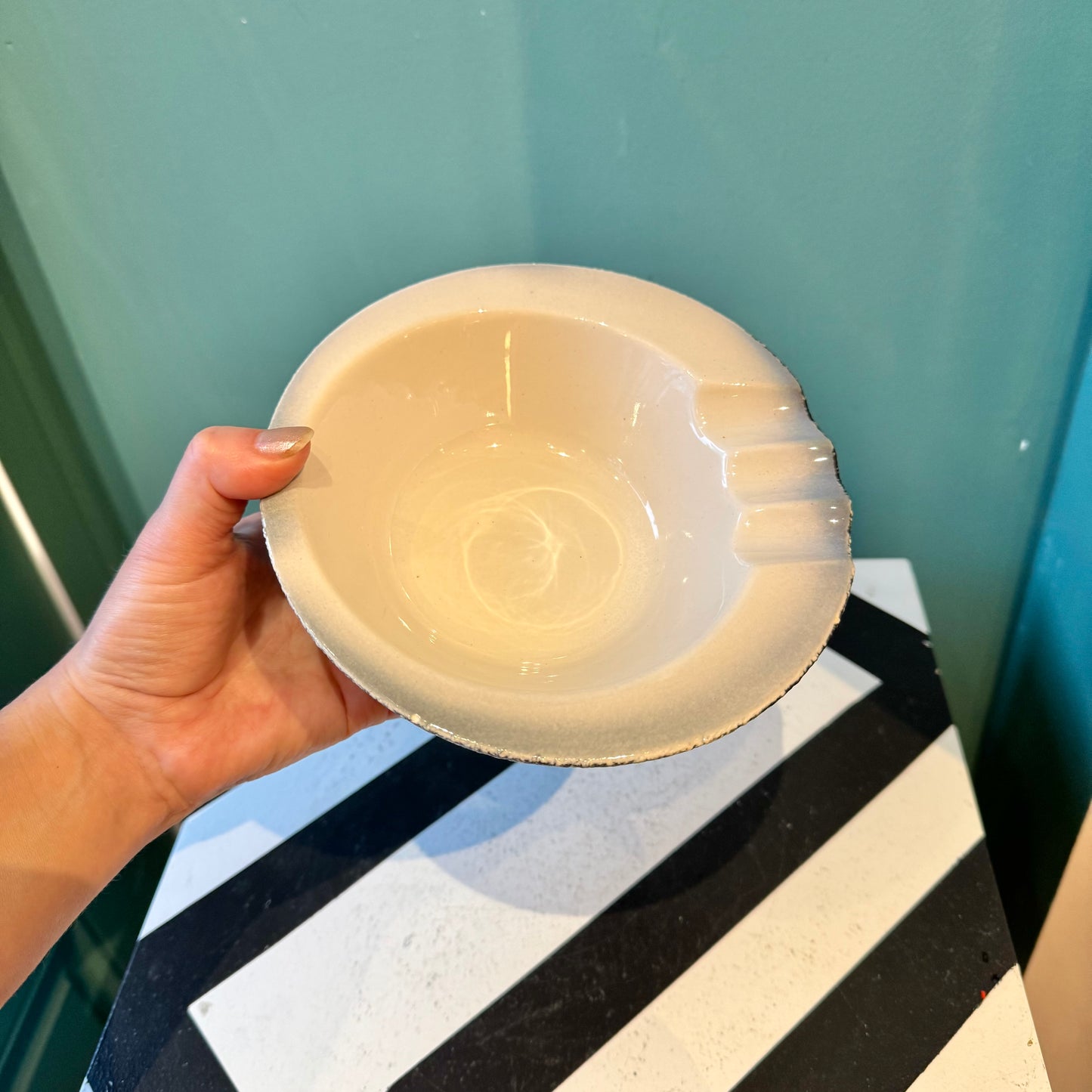 Mid Century Ceramic Speckled Ashtray