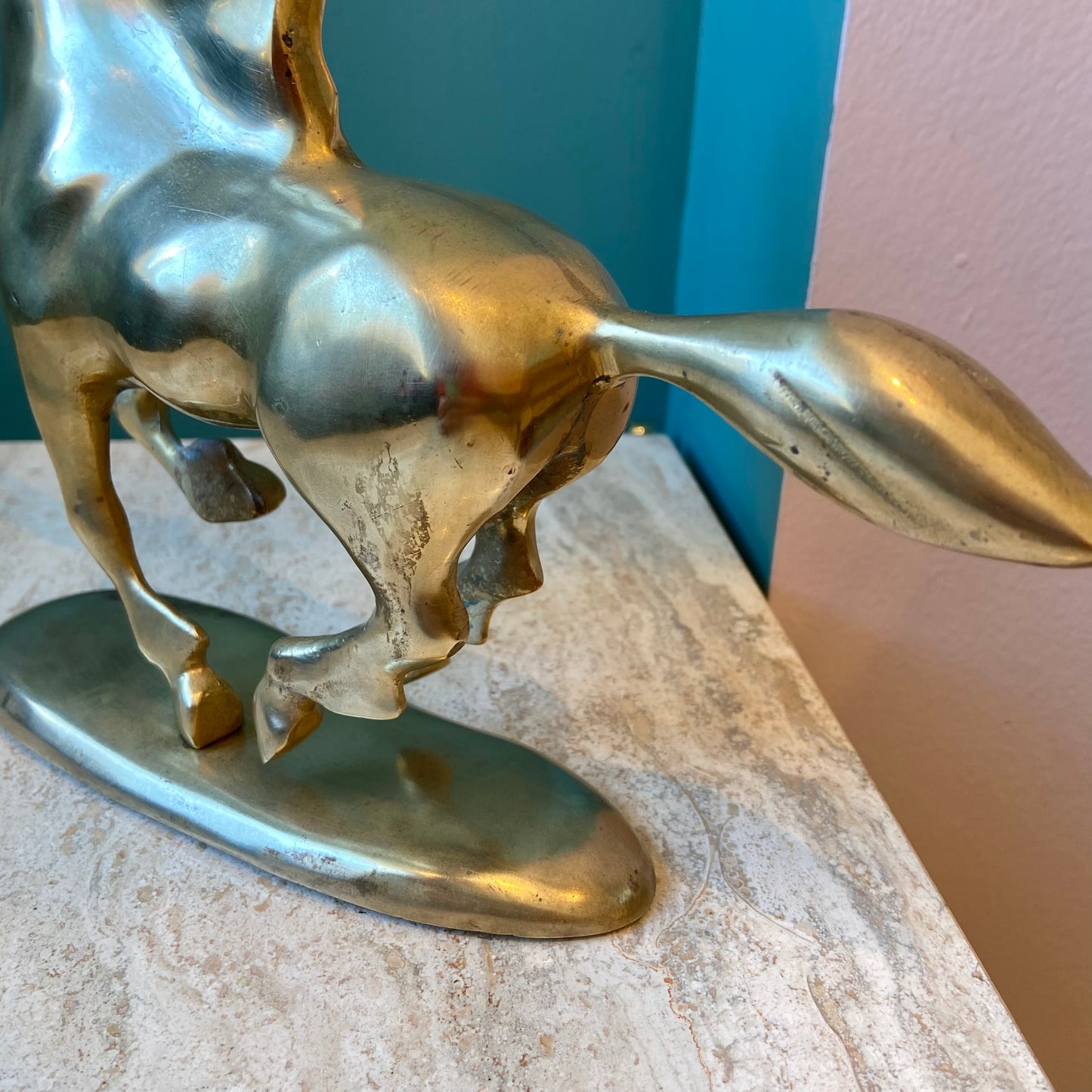 Vintage Brass Running Unicorn Figurine