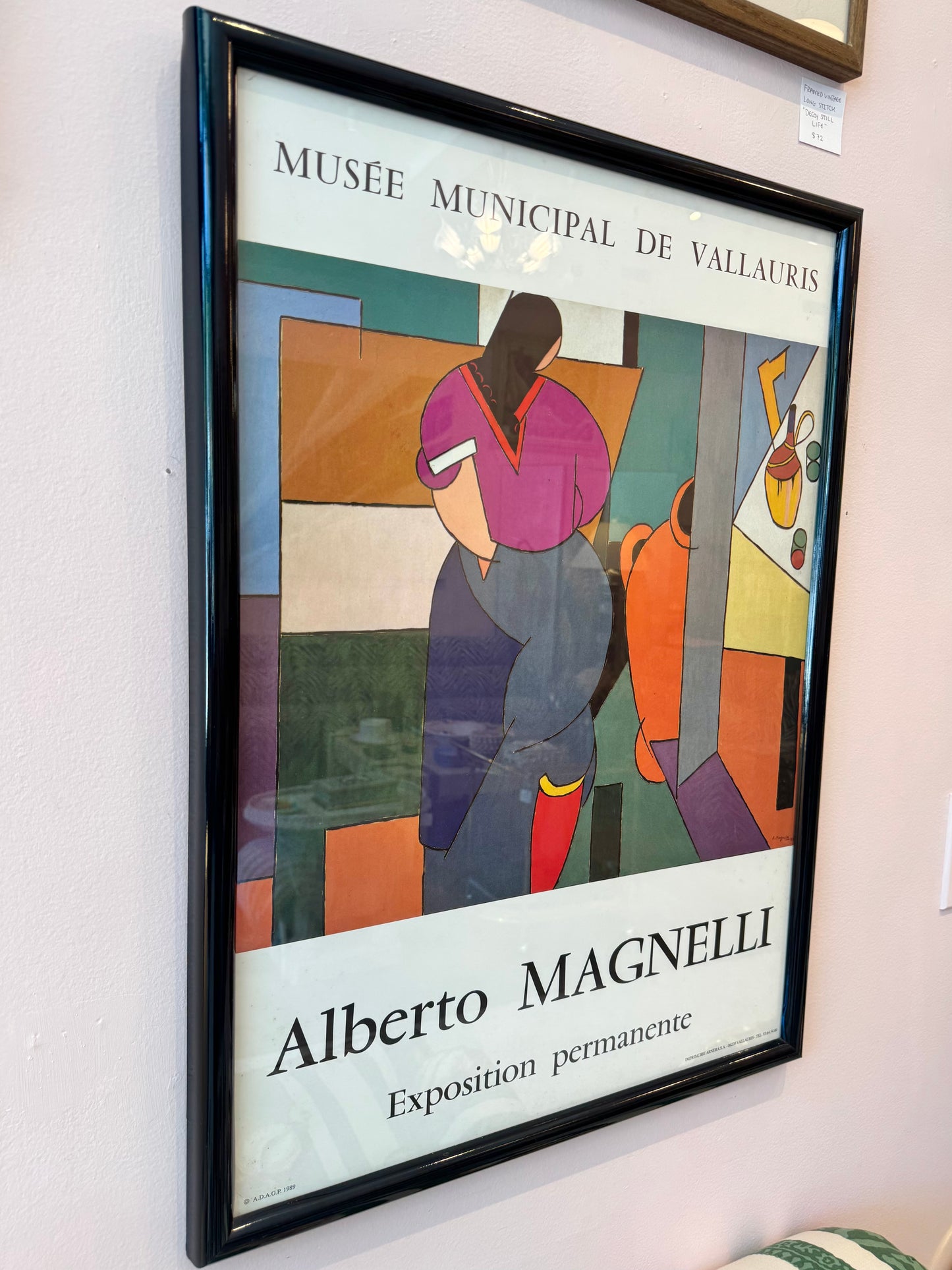 Vintage 1989 Alberto Magnelli Framed Exhibition Poster