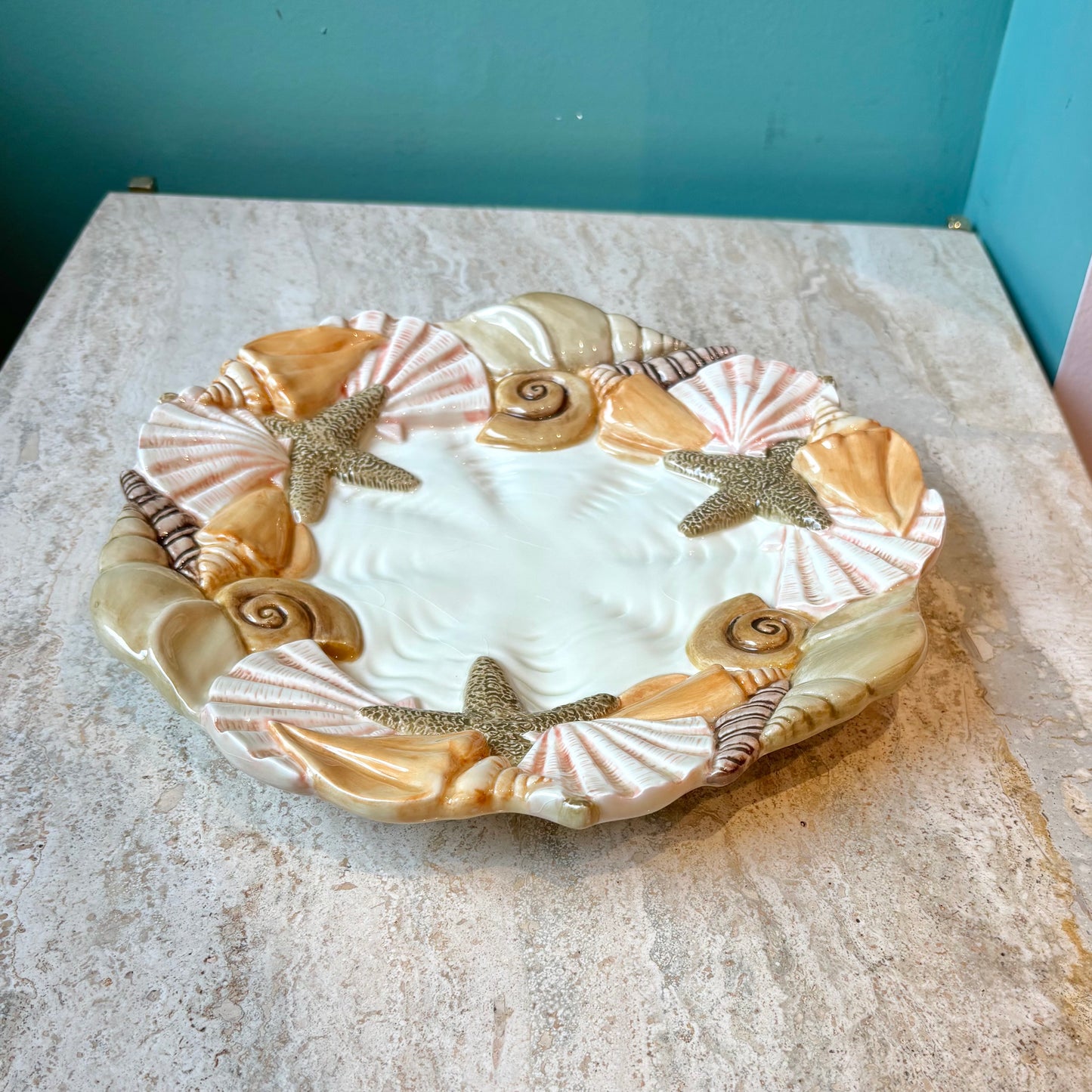 Vintage Ceramic Shell and Starfish Dish/Platter by Fitz & Floyd