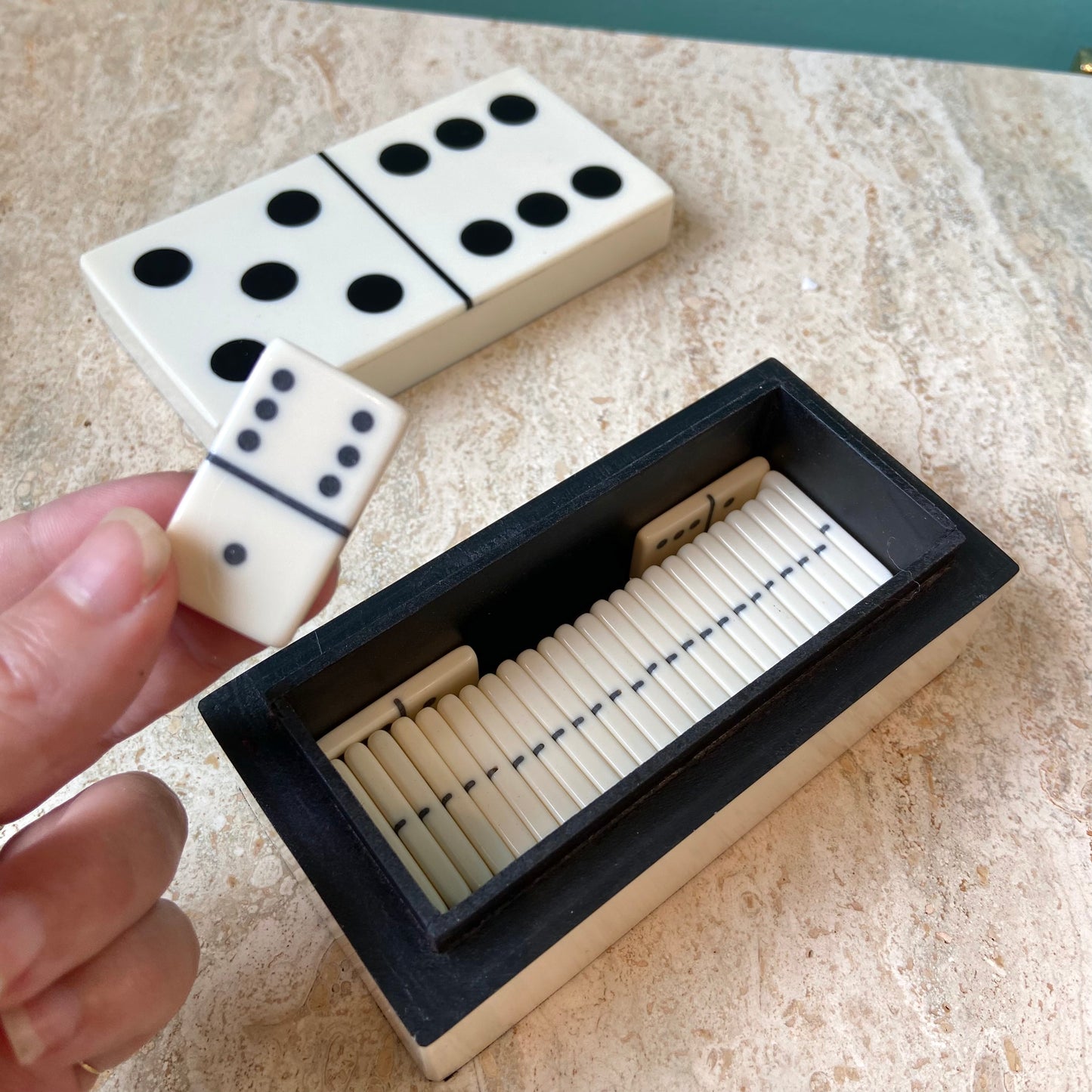 White Small Resin Domino Box