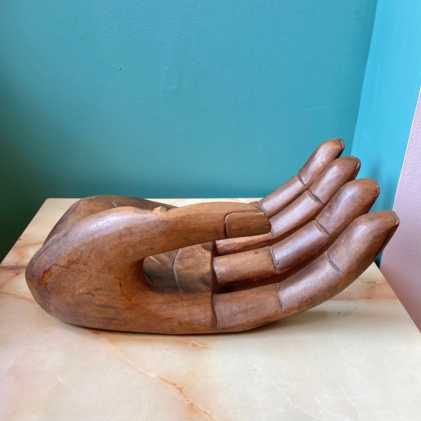 XL Vintage Wooden Hand Sculpture