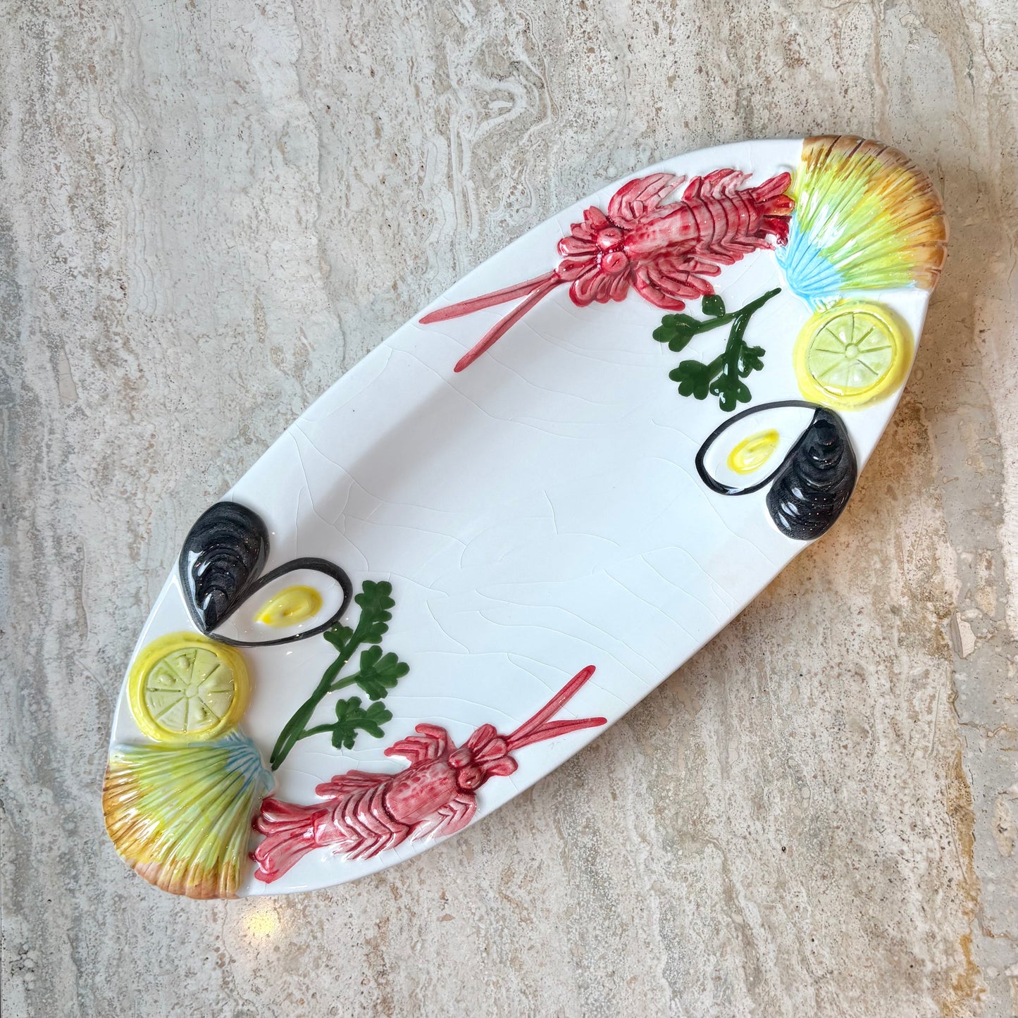 Vintage Italian Seafood Serving Dish/Platter