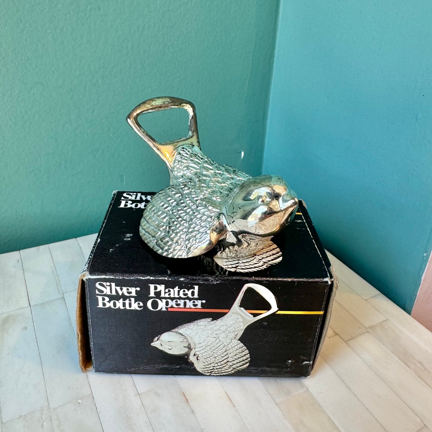 Vintage Silver Plated Bird Bottle Opener