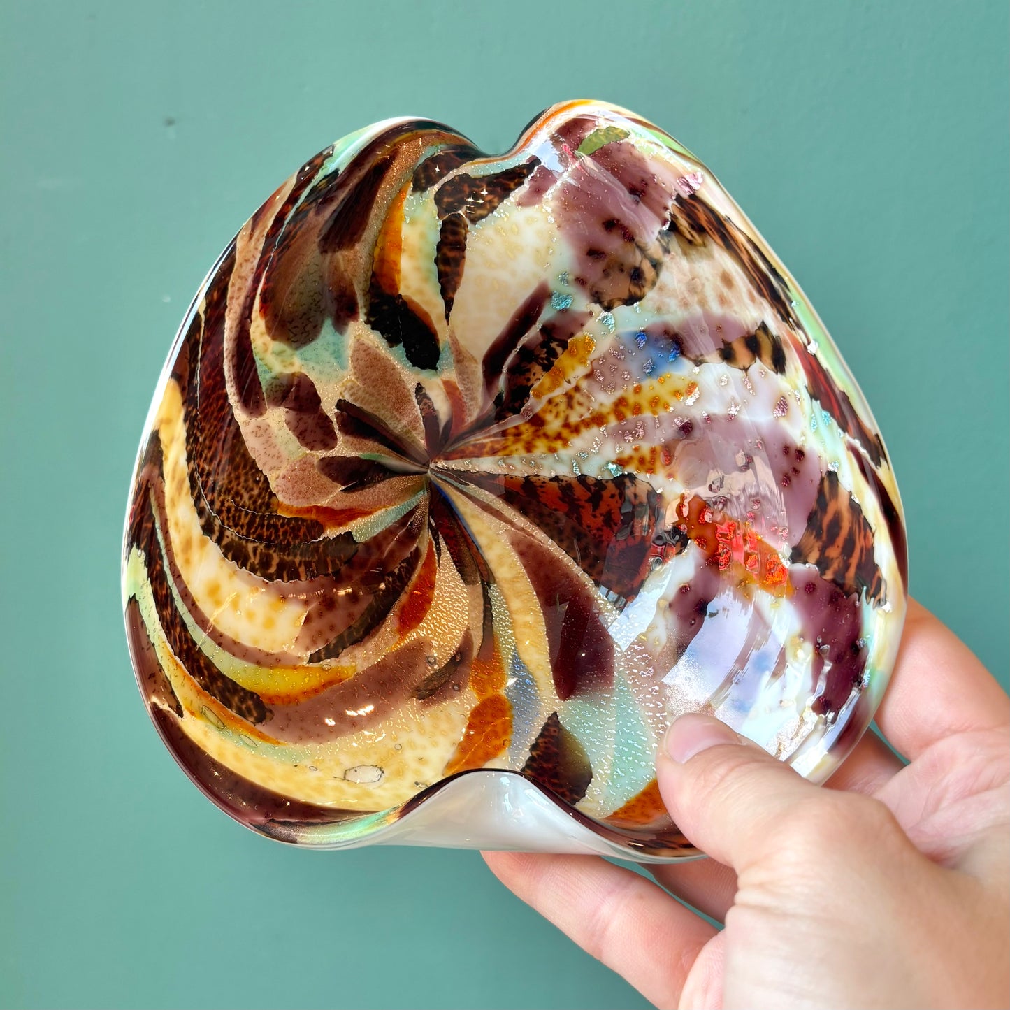Vintage Colorful Murano Glass Bowl