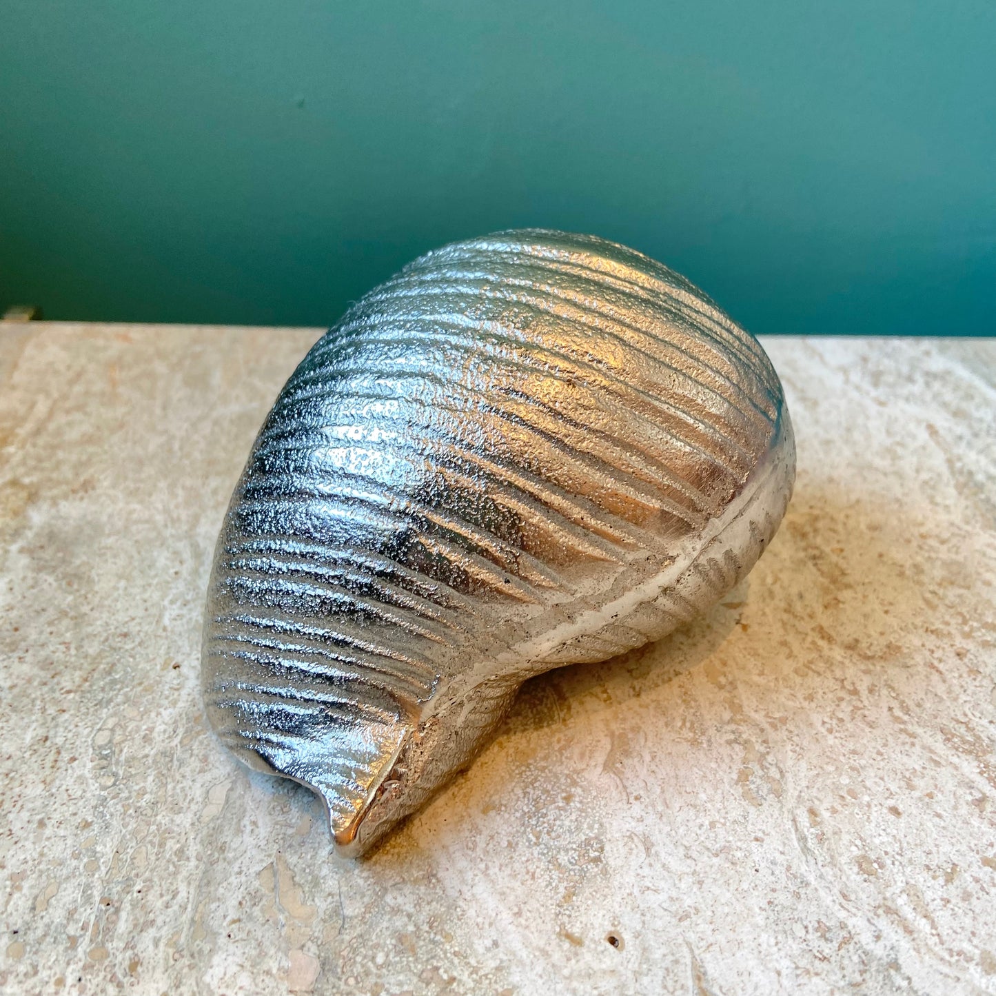 Vintage Cast Metal Seashell Paperweight