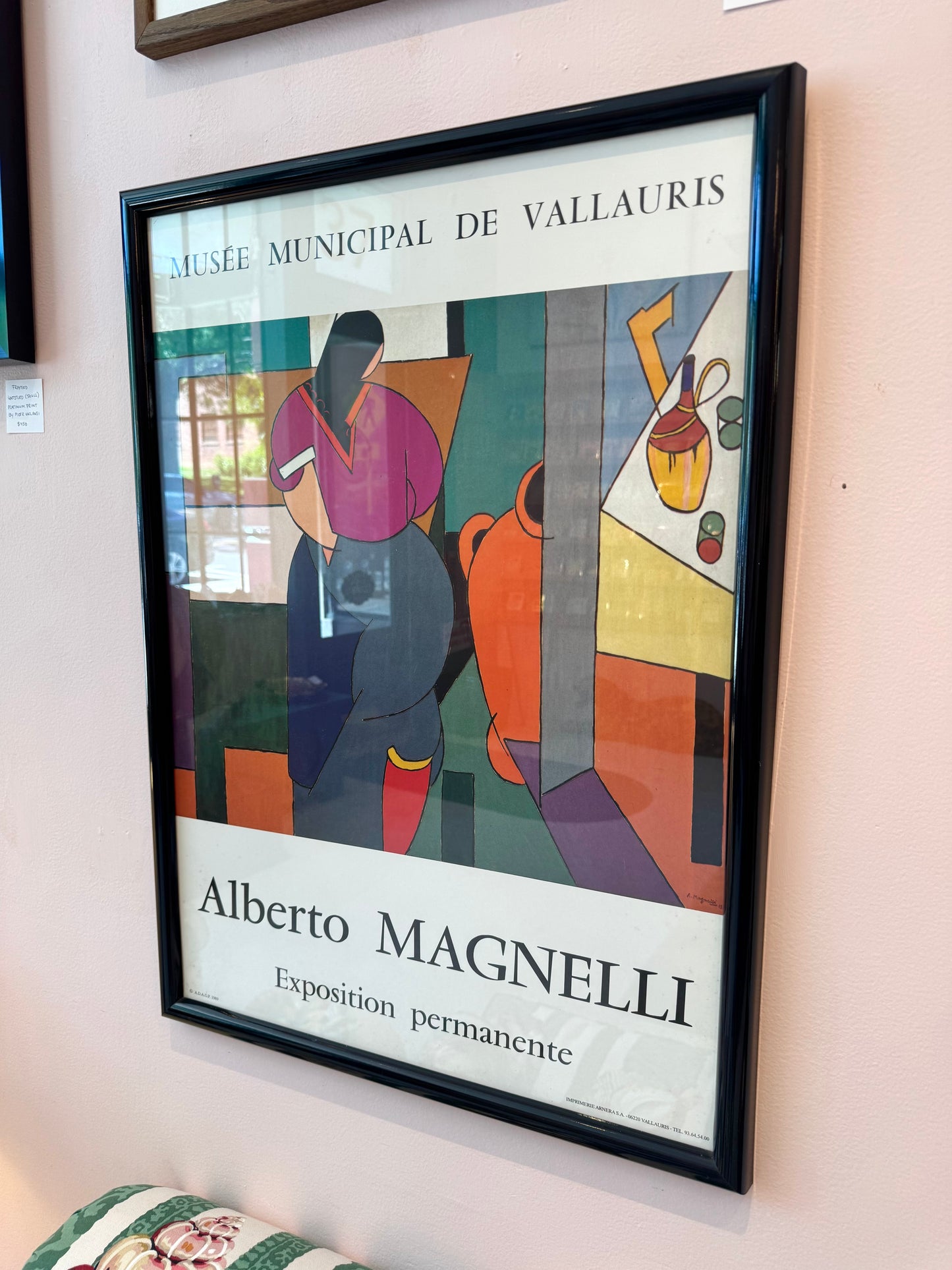 Vintage 1989 Alberto Magnelli Framed Exhibition Poster