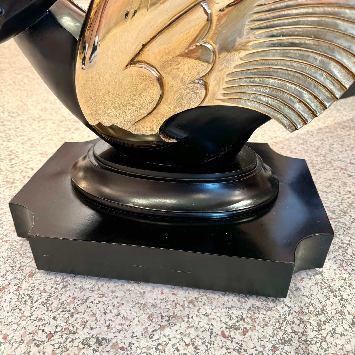 Vintage Maison Jansen Brass Swan Side Table
