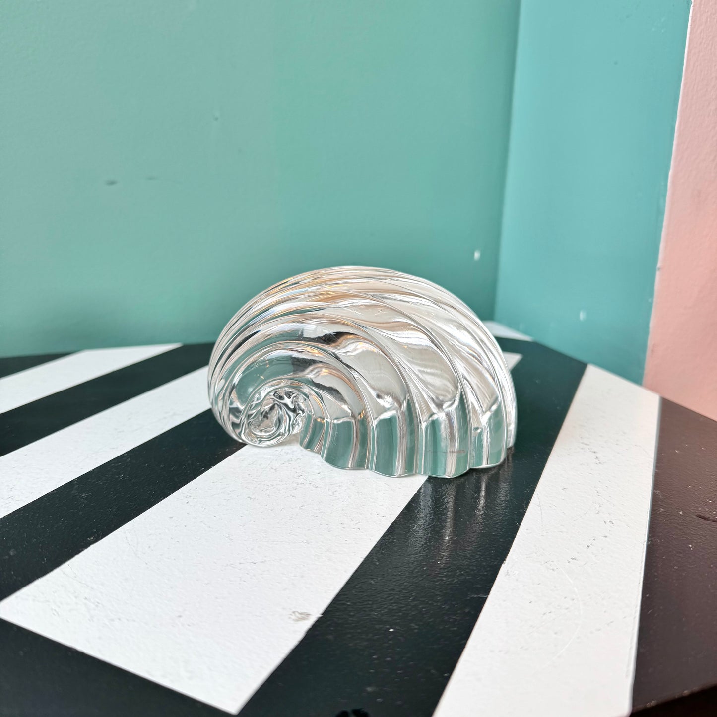 Vintage Glass Seashell Paperweight