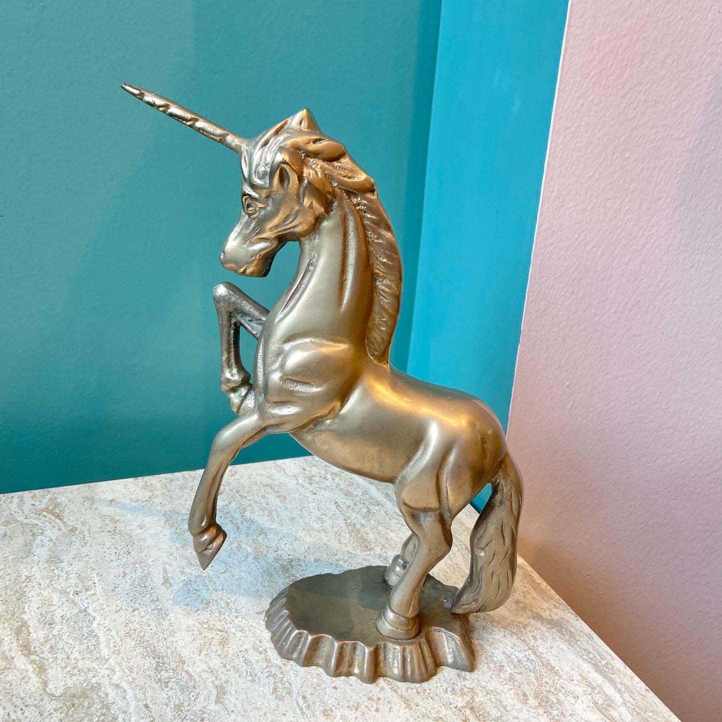 Vintage Brass Unicorn Statue