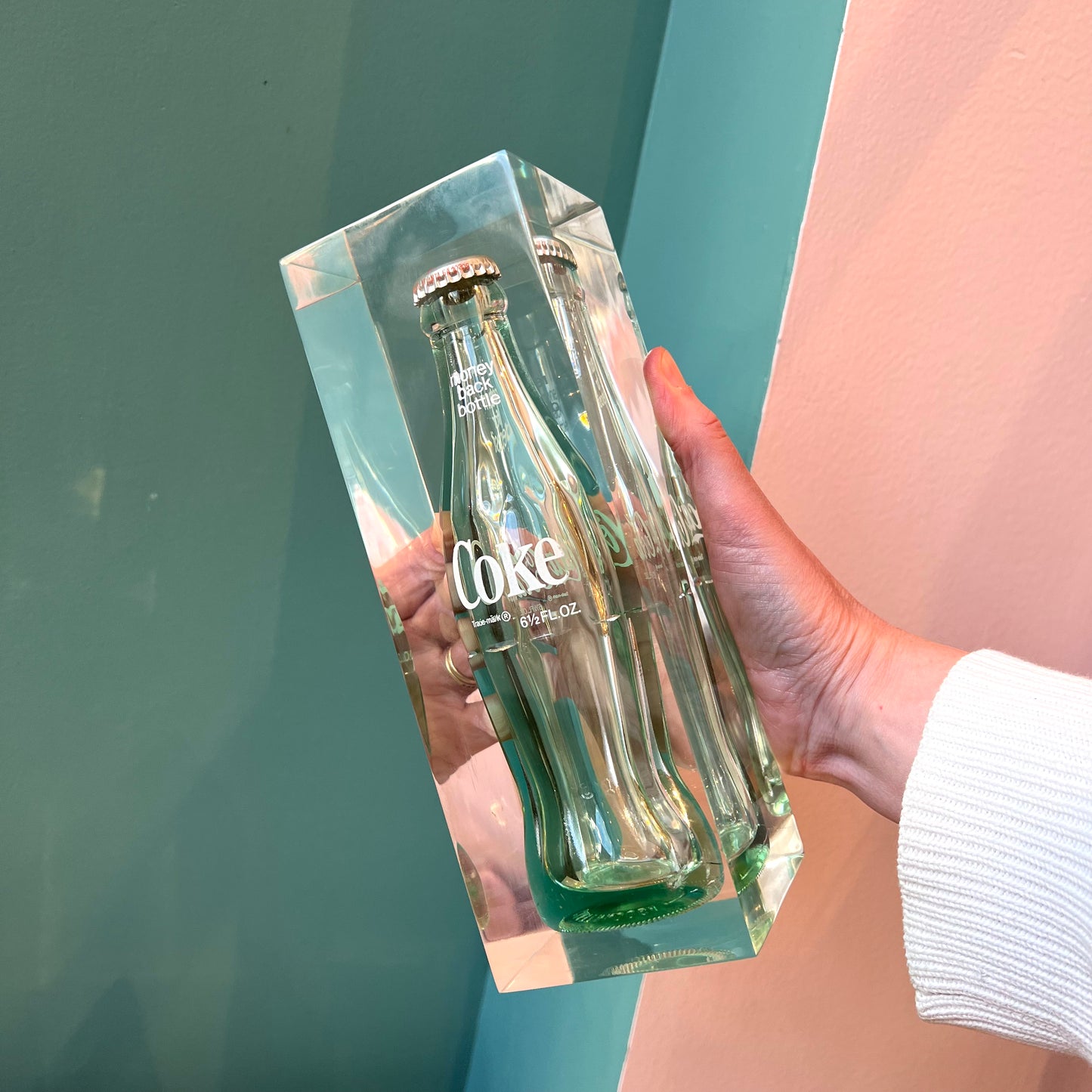 Vintage Lucite Encased Coca Cola Bottle