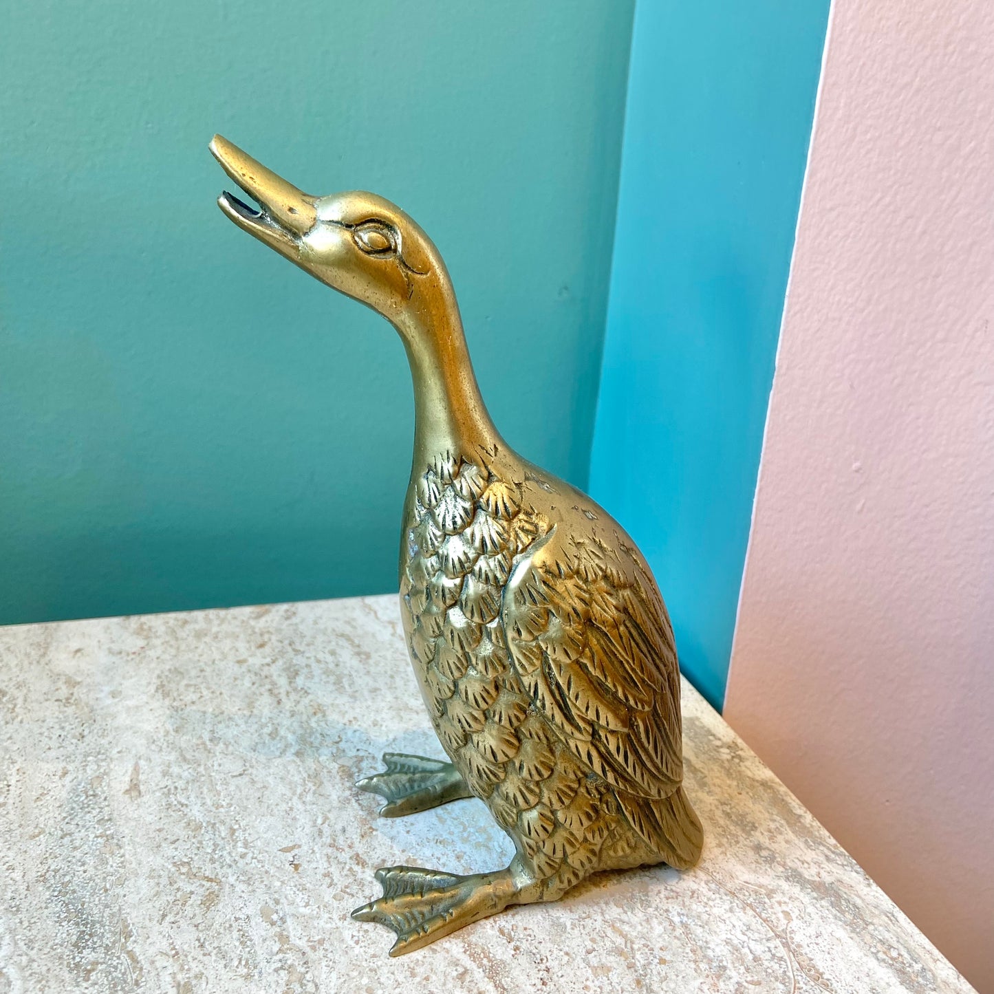 Vintage Brass Duck Figurine