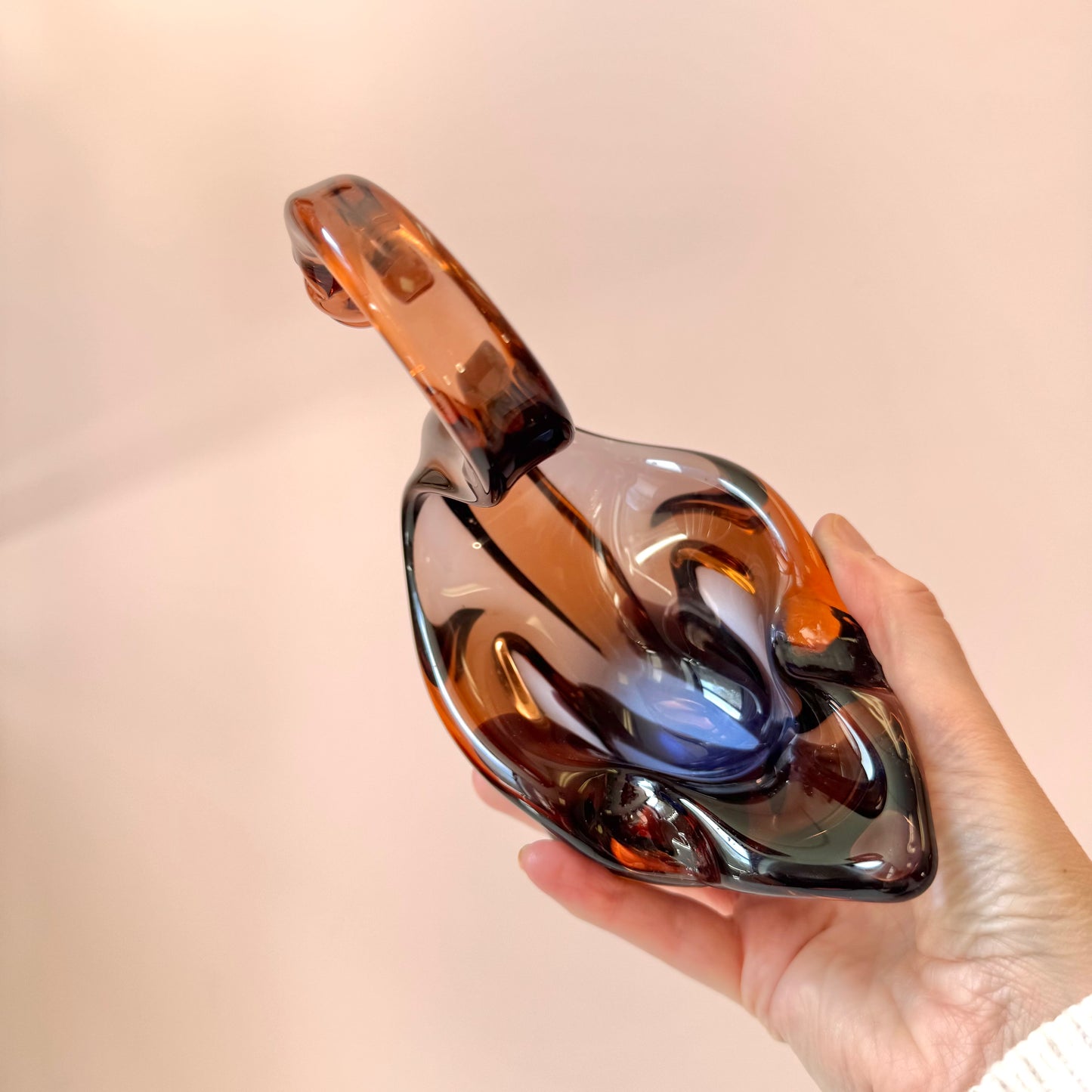 Vintage Murano Glass Style Swan Catchall Dish