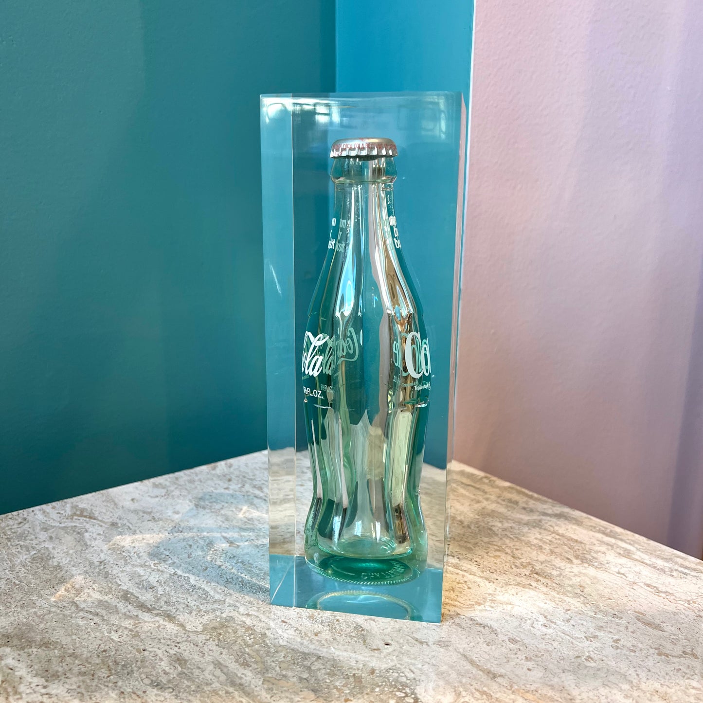 Vintage Lucite Encased Coca Cola Bottle