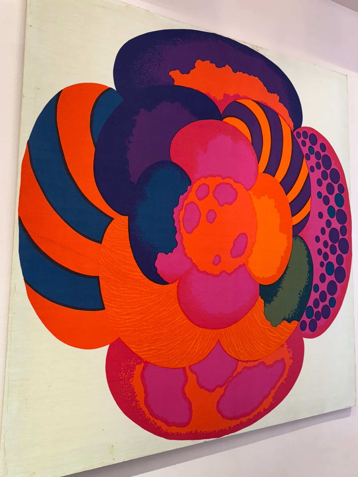 1960's "August Flower" Japanese Textile Art by Hiroshi Awatsuji