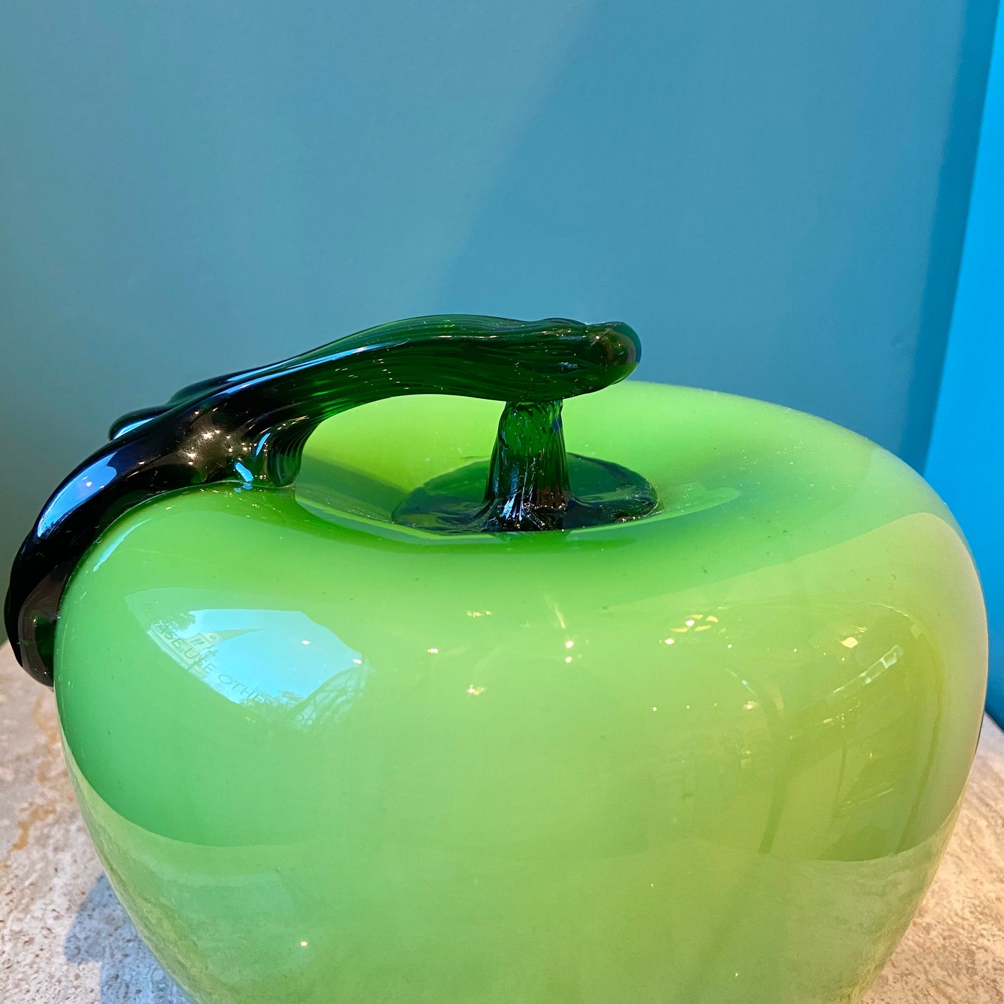 XL Vintage Art Glass Apple Sculpture