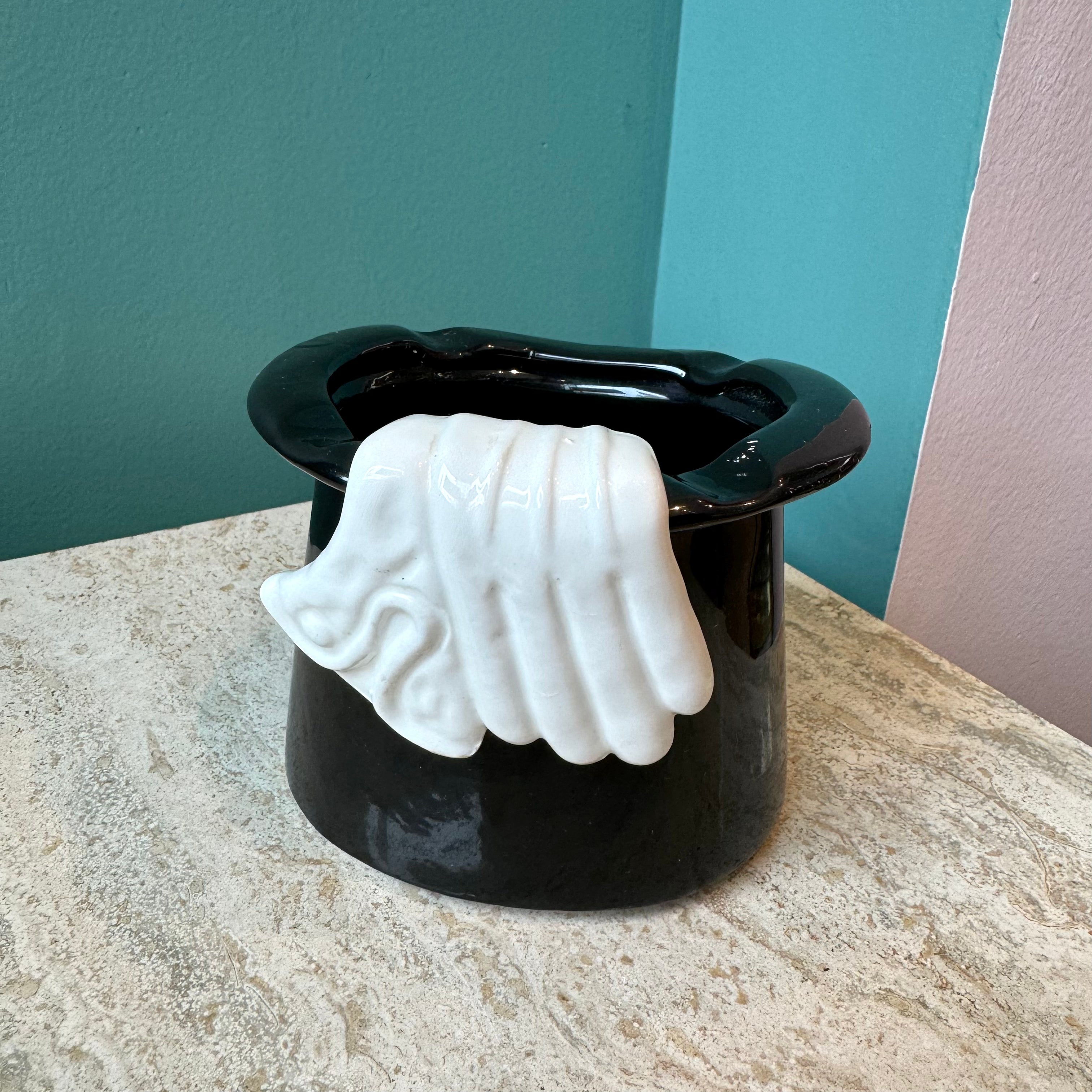 Vintage Ceramic Top Hat and Gloves Ashtray The Swan's House